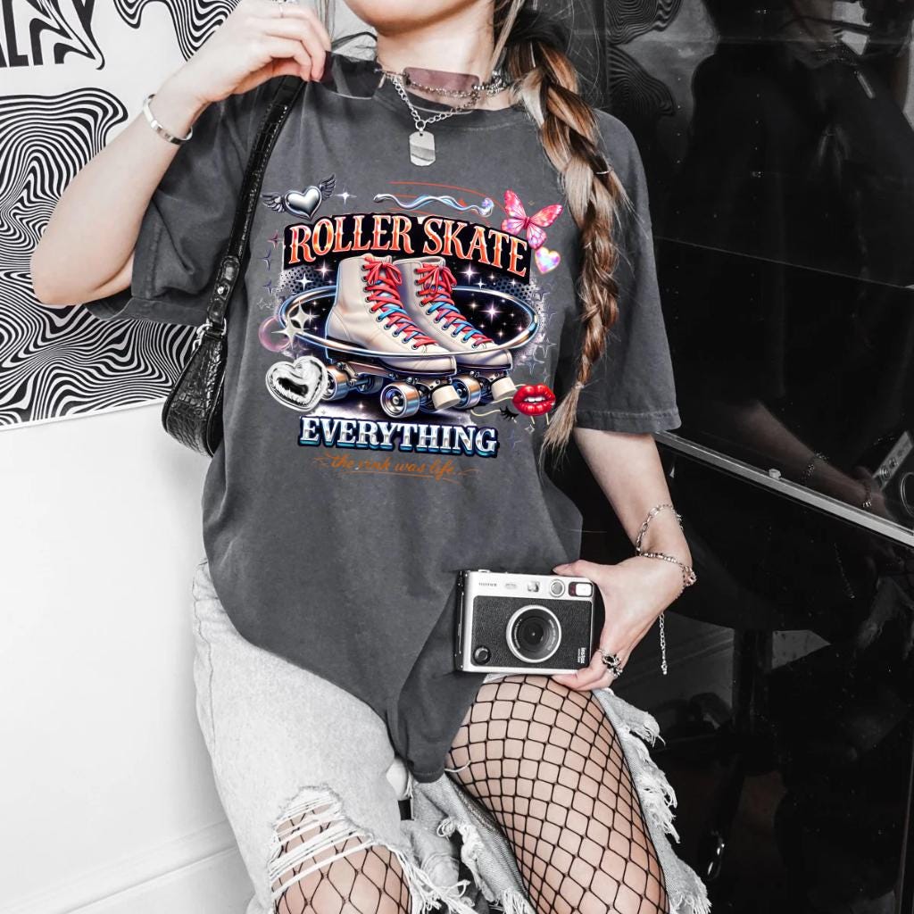 Roller Skate Everything T-Shirt | Retro Vintage Graphic Tee for Skaters | Unisex Derby Fashion Gift
