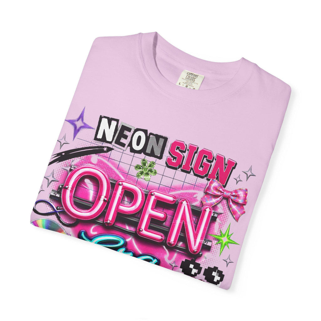 Neon Sign Open Era T-Shirt | Retro CD Flame Graphic Tee