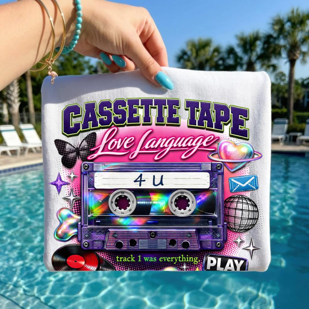 Cassette Tape Love Language T-Shirt Retro 90s Mix Vintage Music Tee Unisex Nostalgia Gift