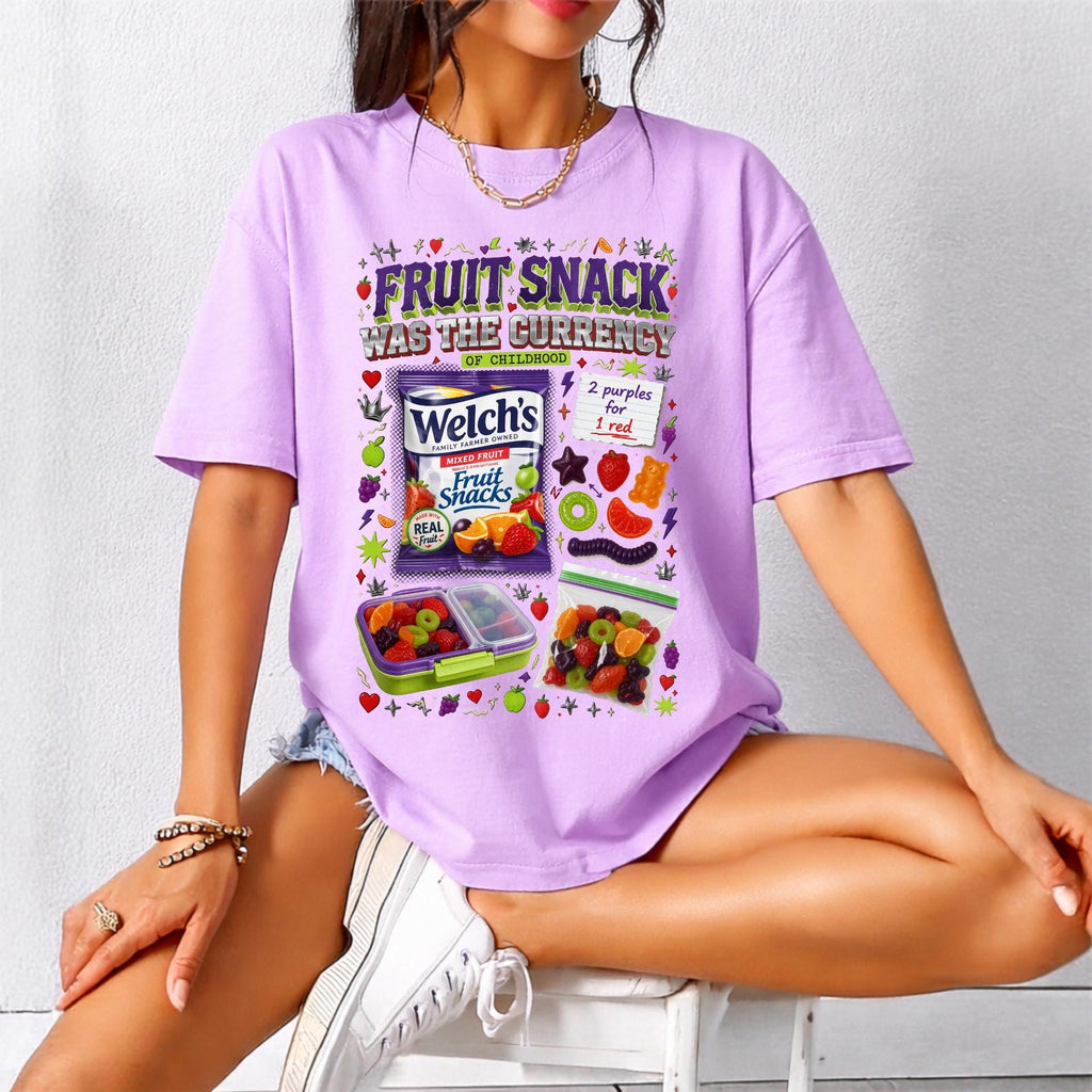 Fruit Snack Was The Currency T-Shirt | Retro Graphic Tee | Vintage Nostalgia Gift