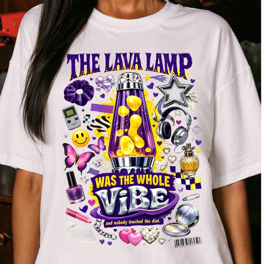 Lava Lamp Collage T-Shirt | Retro 90s Vibe Graphic Tee, Psychedelic Nostalgia Festival Groovy Streetwear