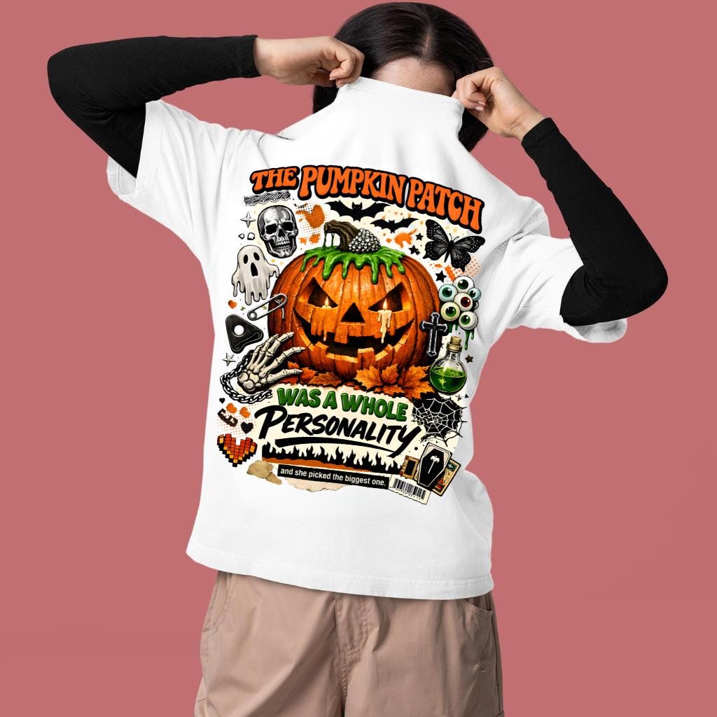 Pumpkin Patch Jack-o'-Lantern T-shirt | Halloween Pumpkin Skull Bats