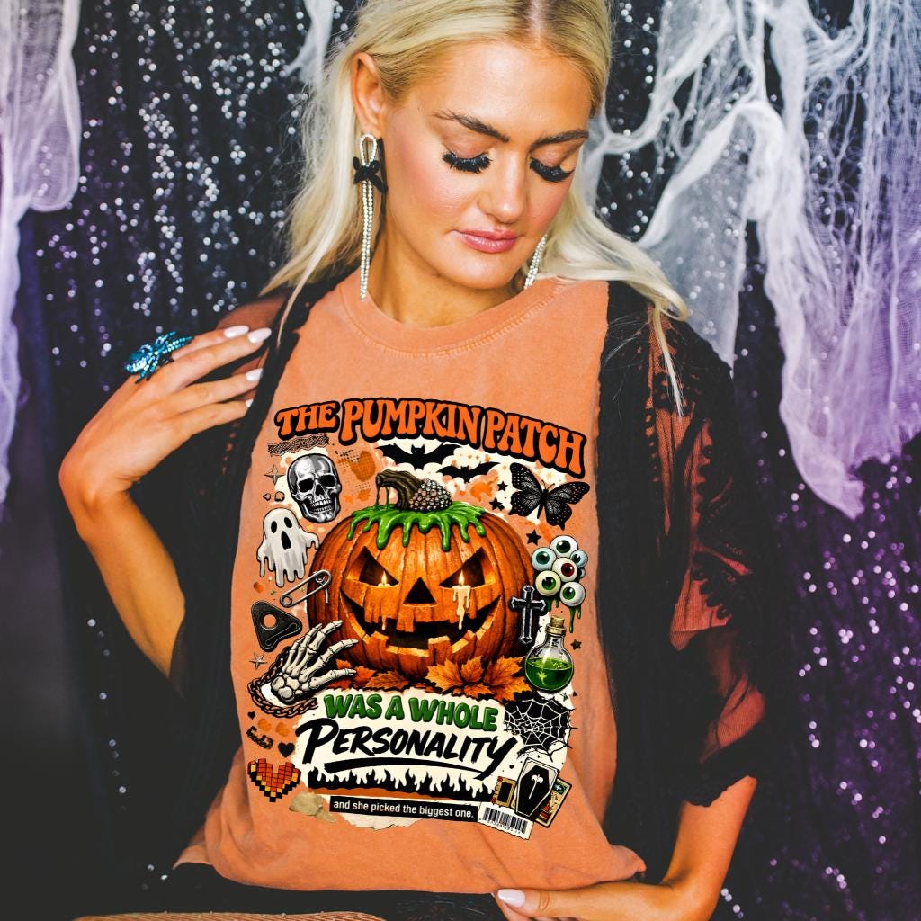 Pumpkin Patch Jack-o'-Lantern T-shirt | Halloween Pumpkin Skull Bats