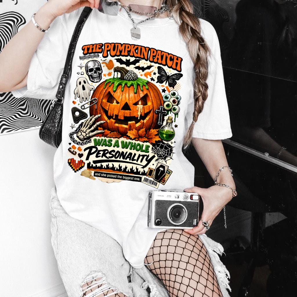 Pumpkin Patch Jack-o'-Lantern T-shirt | Halloween Pumpkin Skull Bats