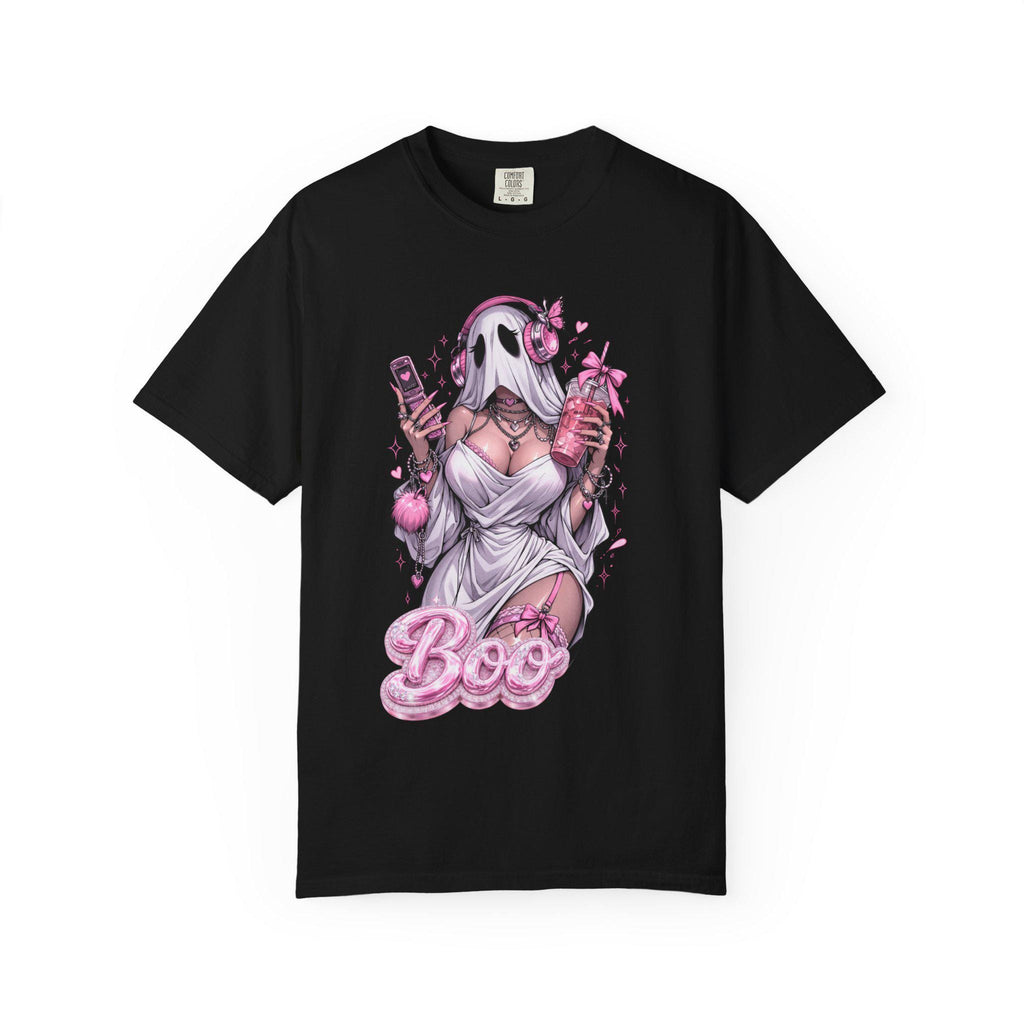 Sexy Ghost Girl Boo Halloween Pinup Horror Graphic T-Shirt Spooky Kawaii Anime Tee