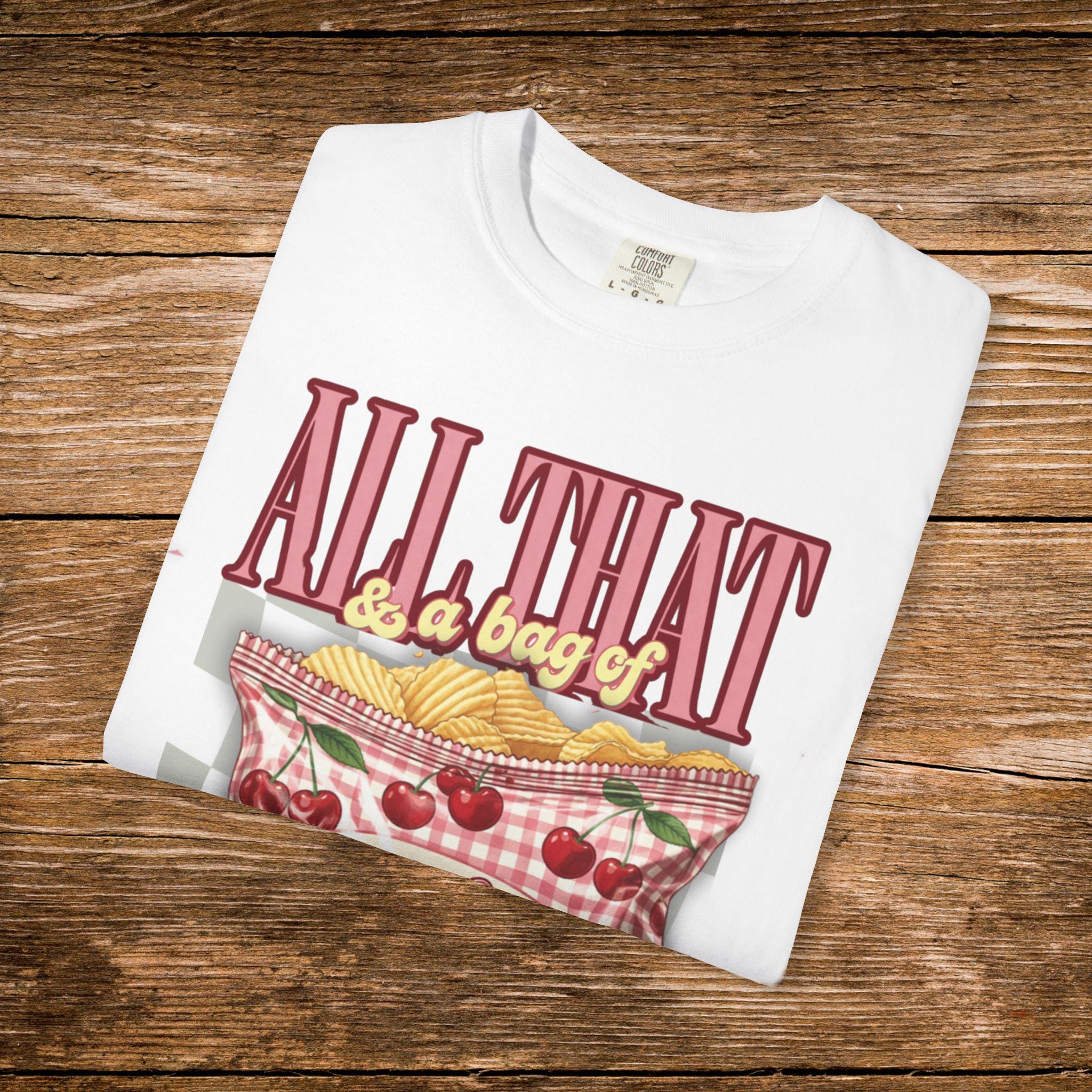 Retro Cherry Chips Graphic Tee: 90s Y2K Comfort Colors Nostalgic Shirt