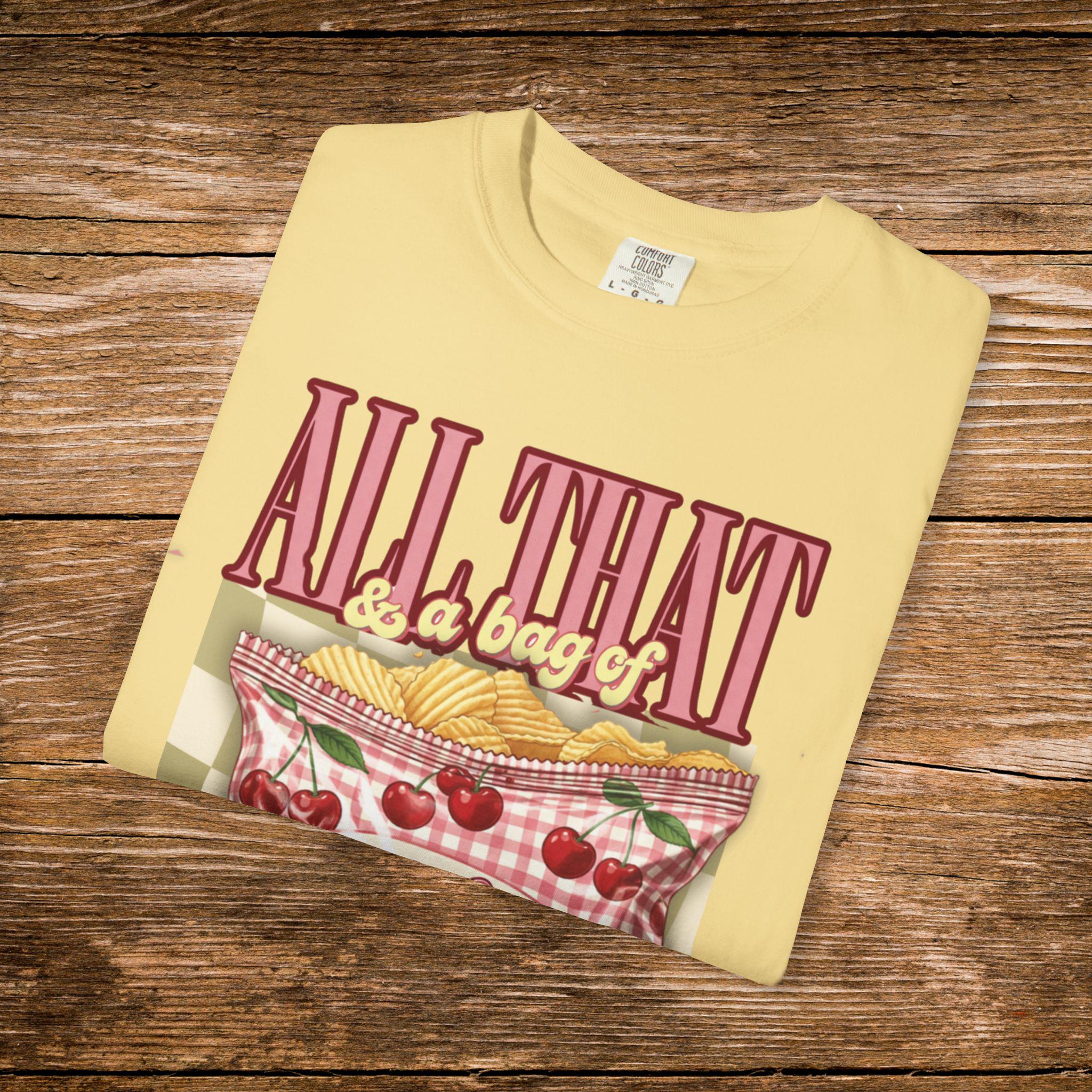 Retro Cherry Chips Graphic Tee: 90s Y2K Comfort Colors Nostalgic Shirt