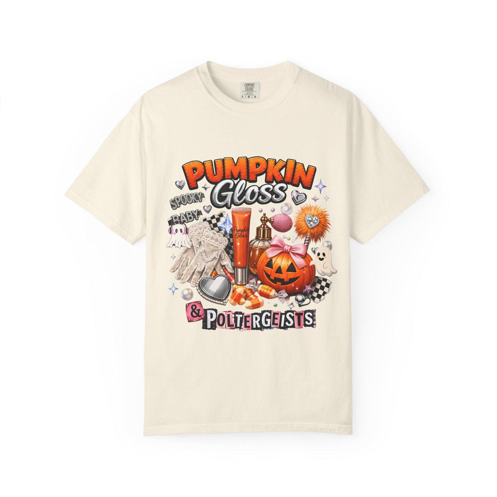 Pumpkin Gloss & Poltergeists Halloween T-Shirt | Spooky Lip Graphic Tee Ghost Fall Autumn Gift