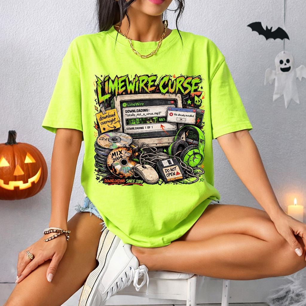 LimeWire Curse Graphic Tee | Retro File-Sharing Mixtape Design Vintage Music Shirt