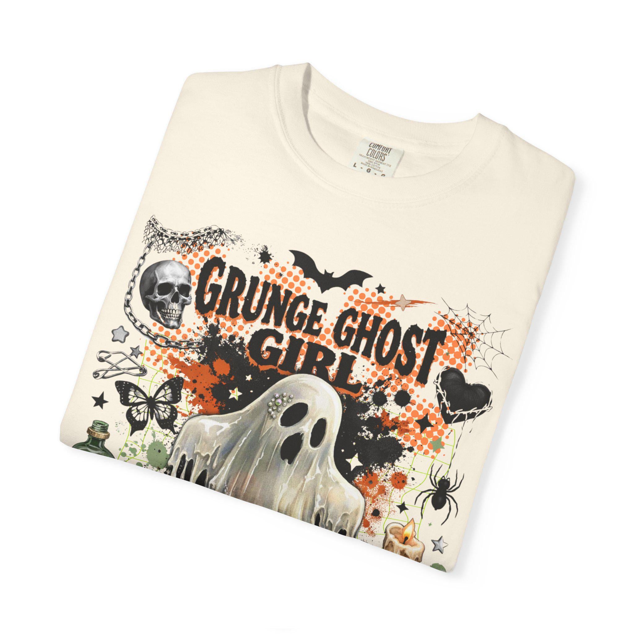 Grunge Ghost Girl Autumn Graphic T-Shirt Halloween Spooky Vintage Style Tee