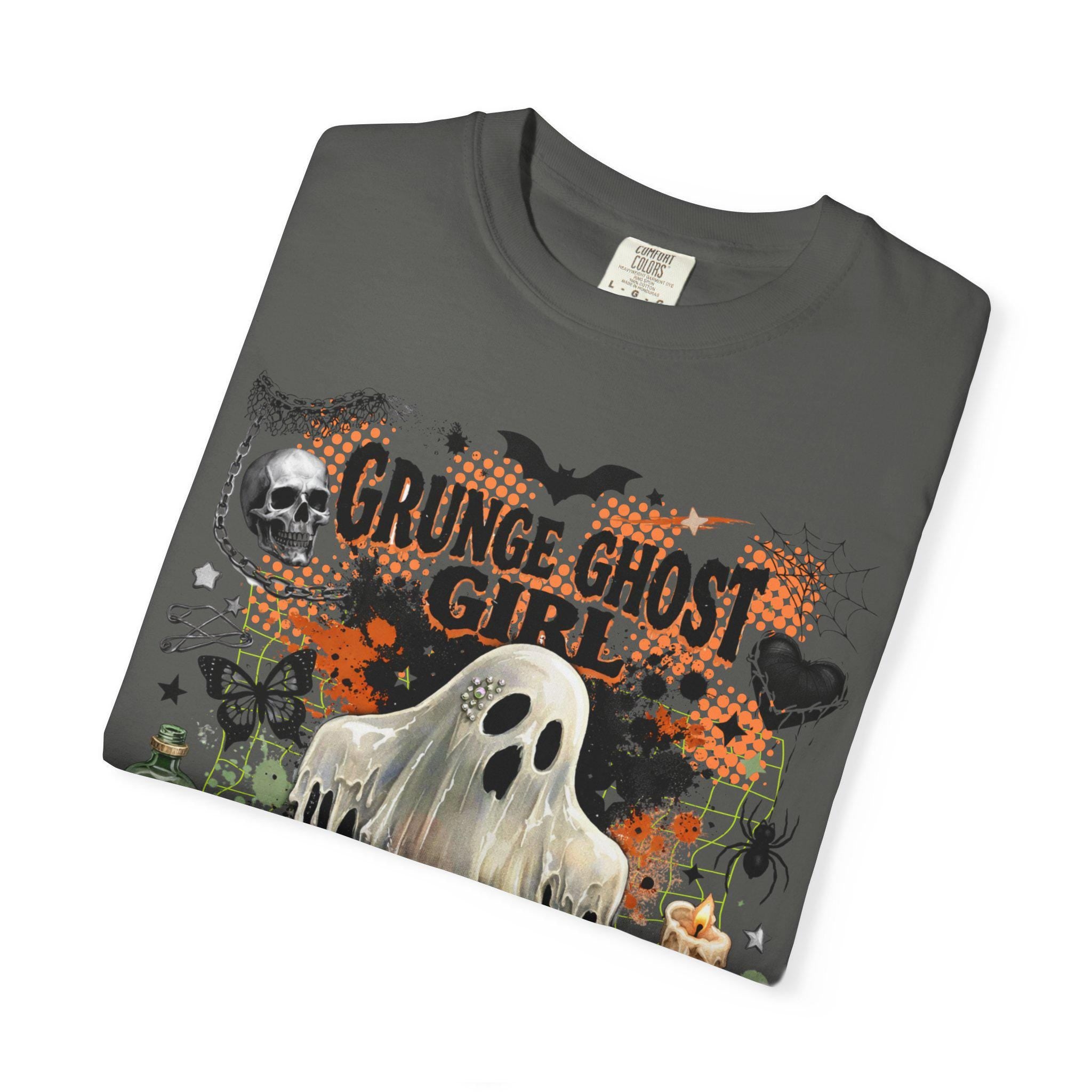Grunge Ghost Girl Autumn Graphic T-Shirt Halloween Spooky Vintage Style Tee