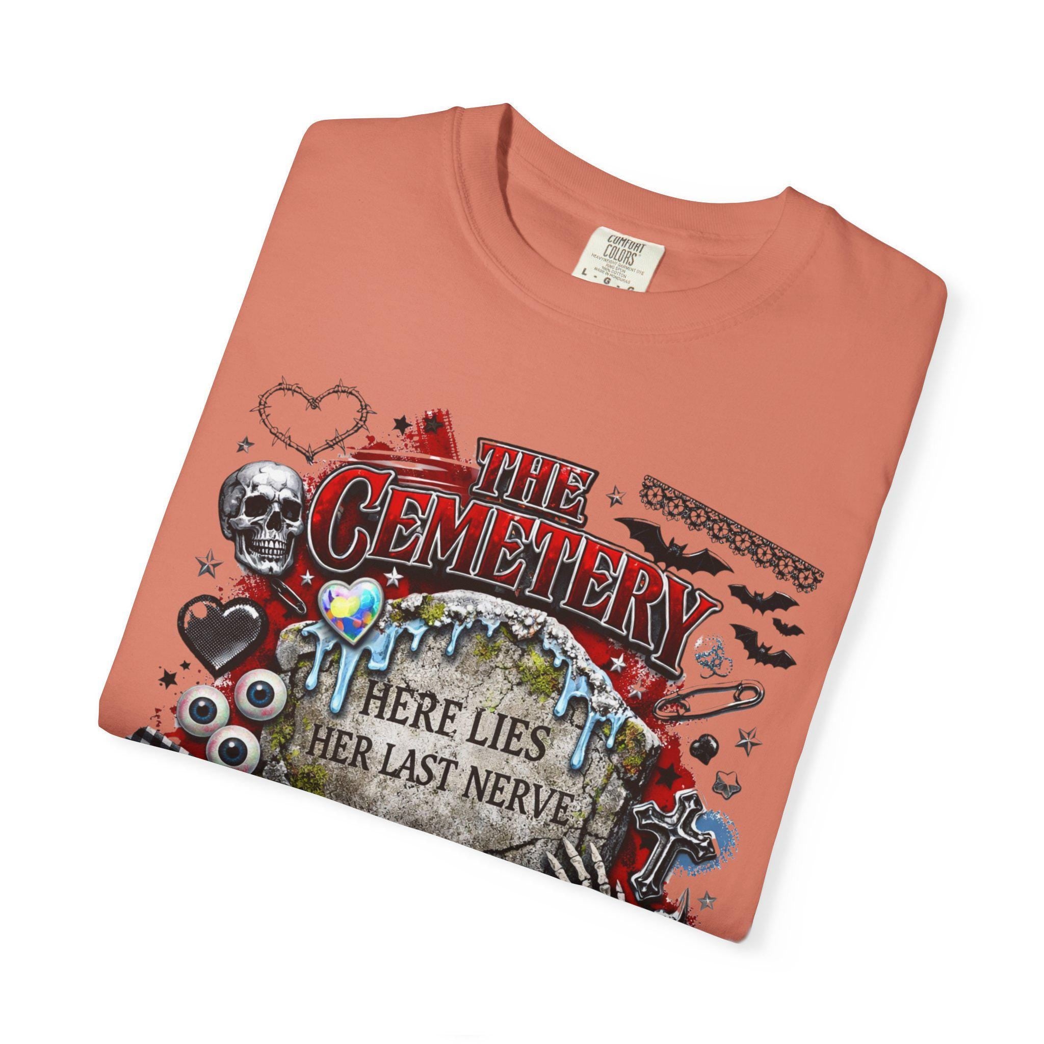Gothic Cemetery Skull Graphic Tee | Horror Halloween Unisex Shirt