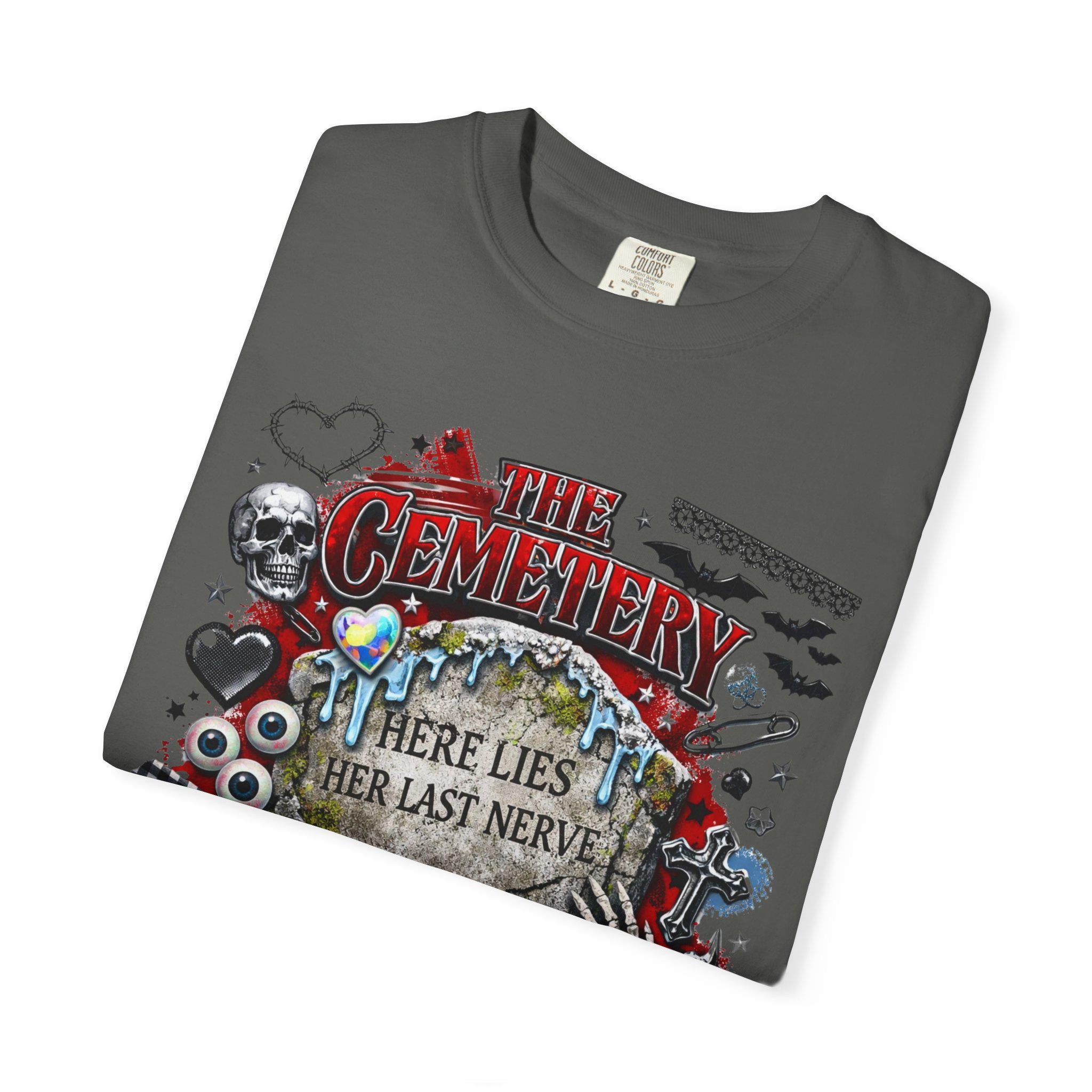 Gothic Cemetery Skull Graphic Tee | Horror Halloween Unisex Shirt