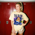 Talk To The Hand Graphic Tee | Retro Blue Roses Slogan Unisex Shirt