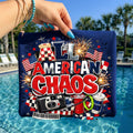 All American Chaos T-Shirt | Patriotic Fireworks Flags Vintage Radio Graphic Tee USA July 4th Independence Day Gift
