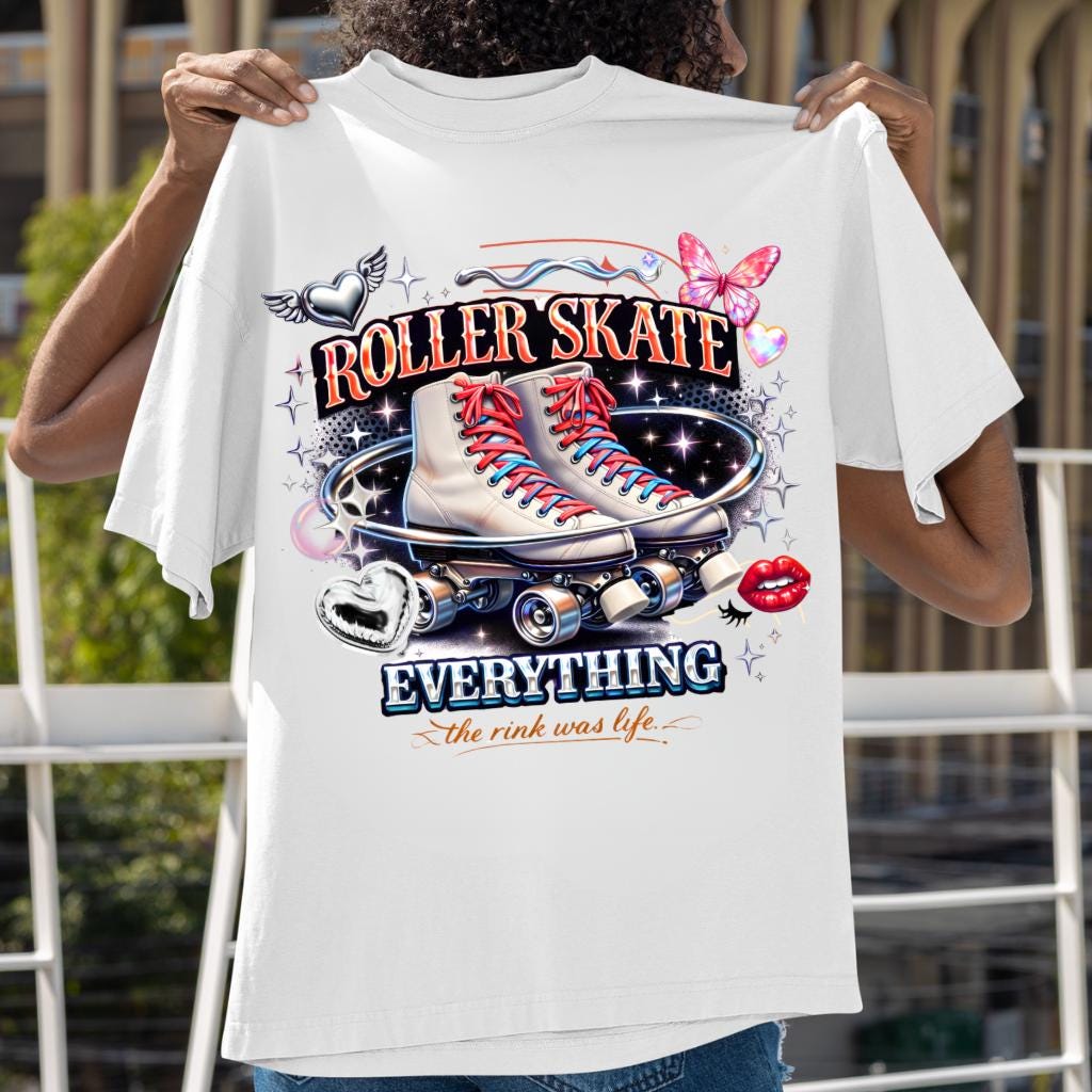Roller Skate Everything T-Shirt | Retro Vintage Graphic Tee for Skaters | Unisex Derby Fashion Gift