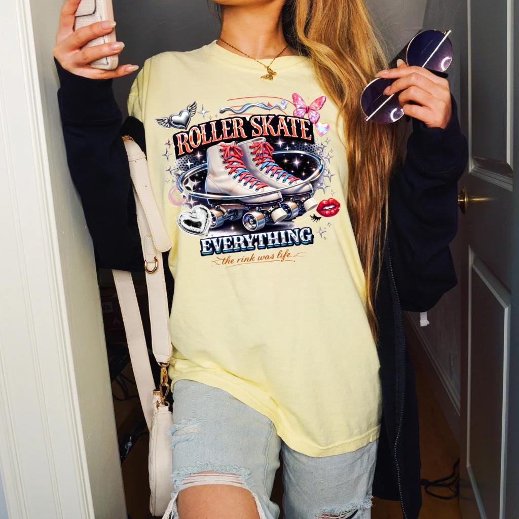 Roller Skate Everything T-Shirt | Retro Vintage Graphic Tee for Skaters | Unisex Derby Fashion Gift