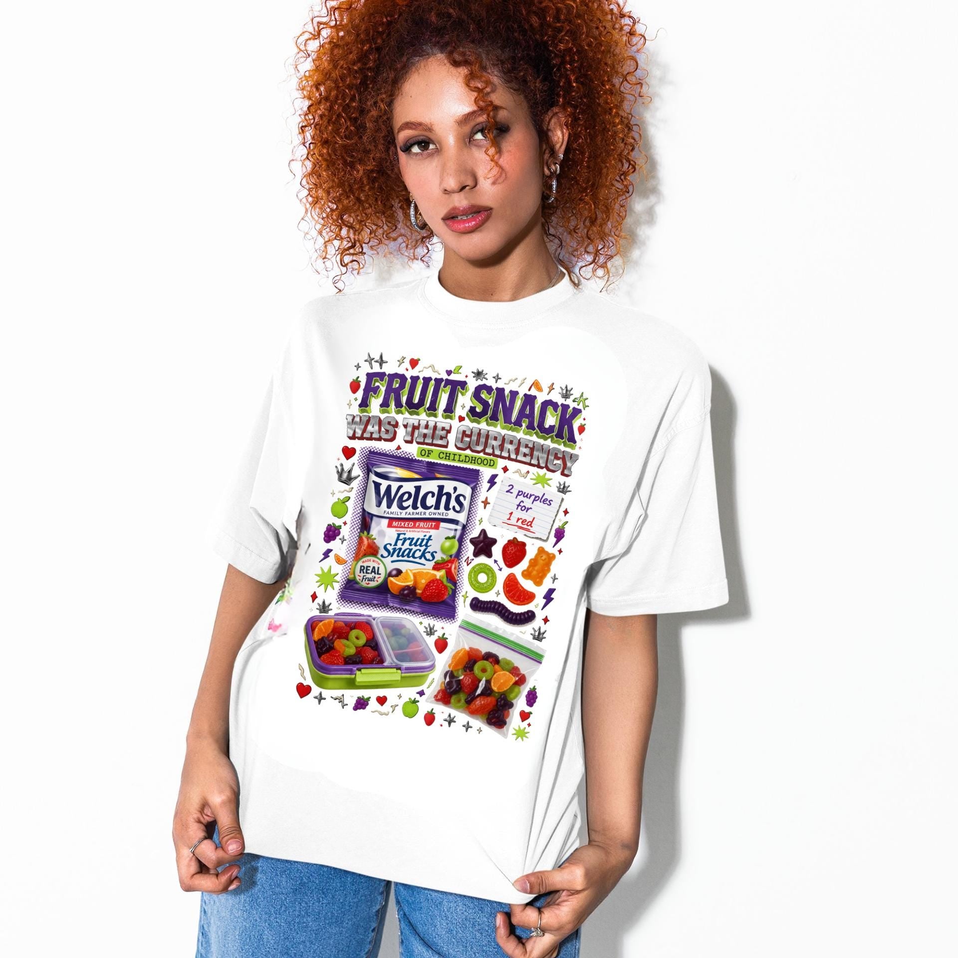 Fruit Snack Was The Currency T-Shirt | Retro Graphic Tee | Vintage Nostalgia Gift