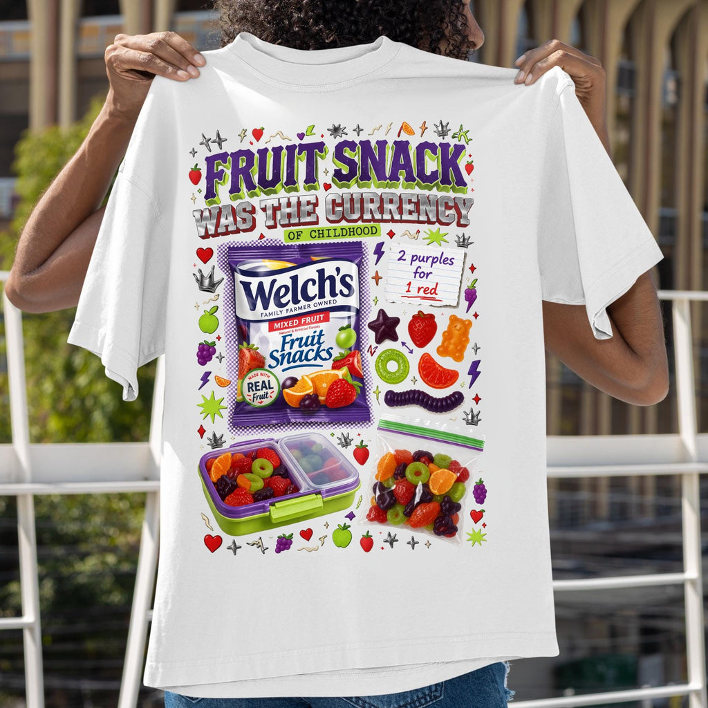 Fruit Snack Was The Currency T-Shirt | Retro Graphic Tee | Vintage Nostalgia Gift