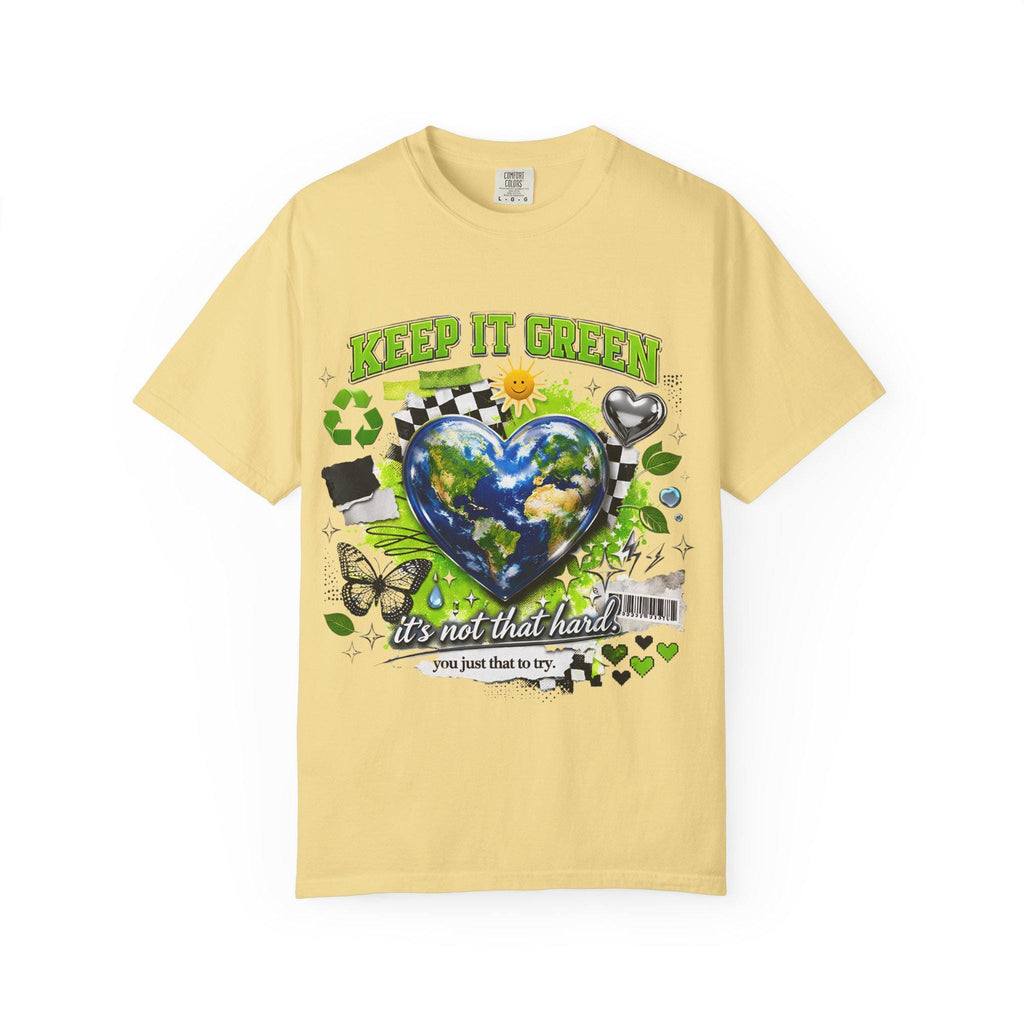 Keep It Green Earth Heart T-Shirt: Eco-Friendly Planet Lover Graphic Tee
