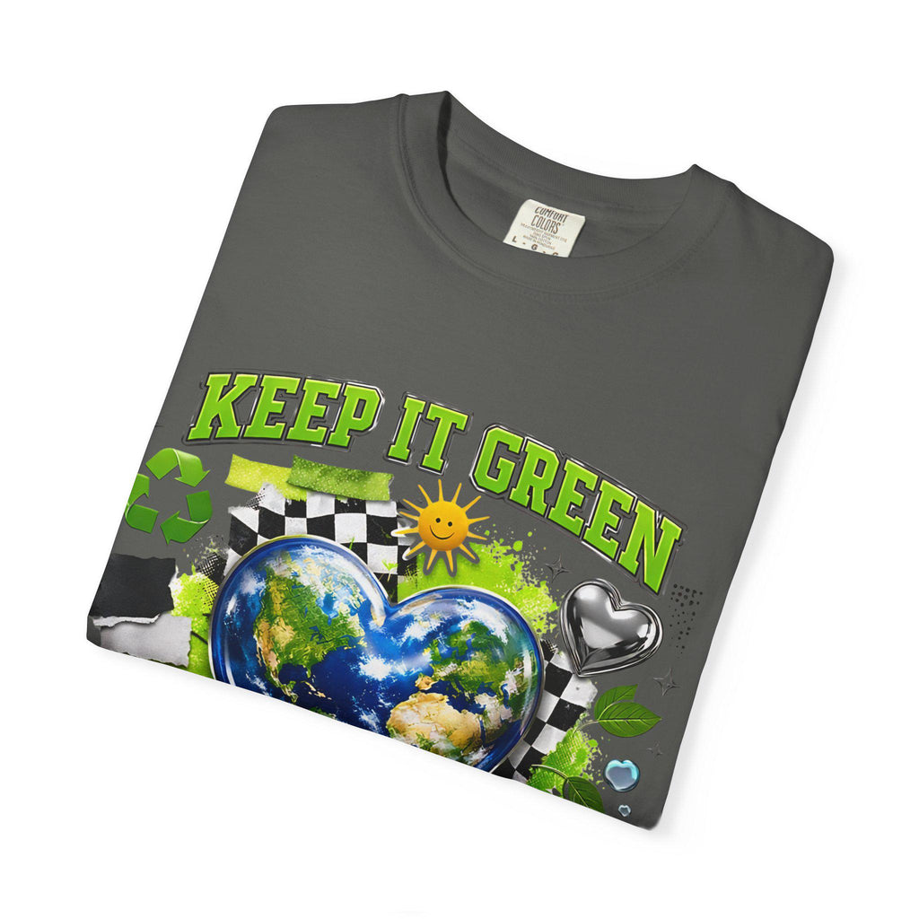 Keep It Green Earth Heart T-Shirt: Eco-Friendly Planet Lover Graphic Tee