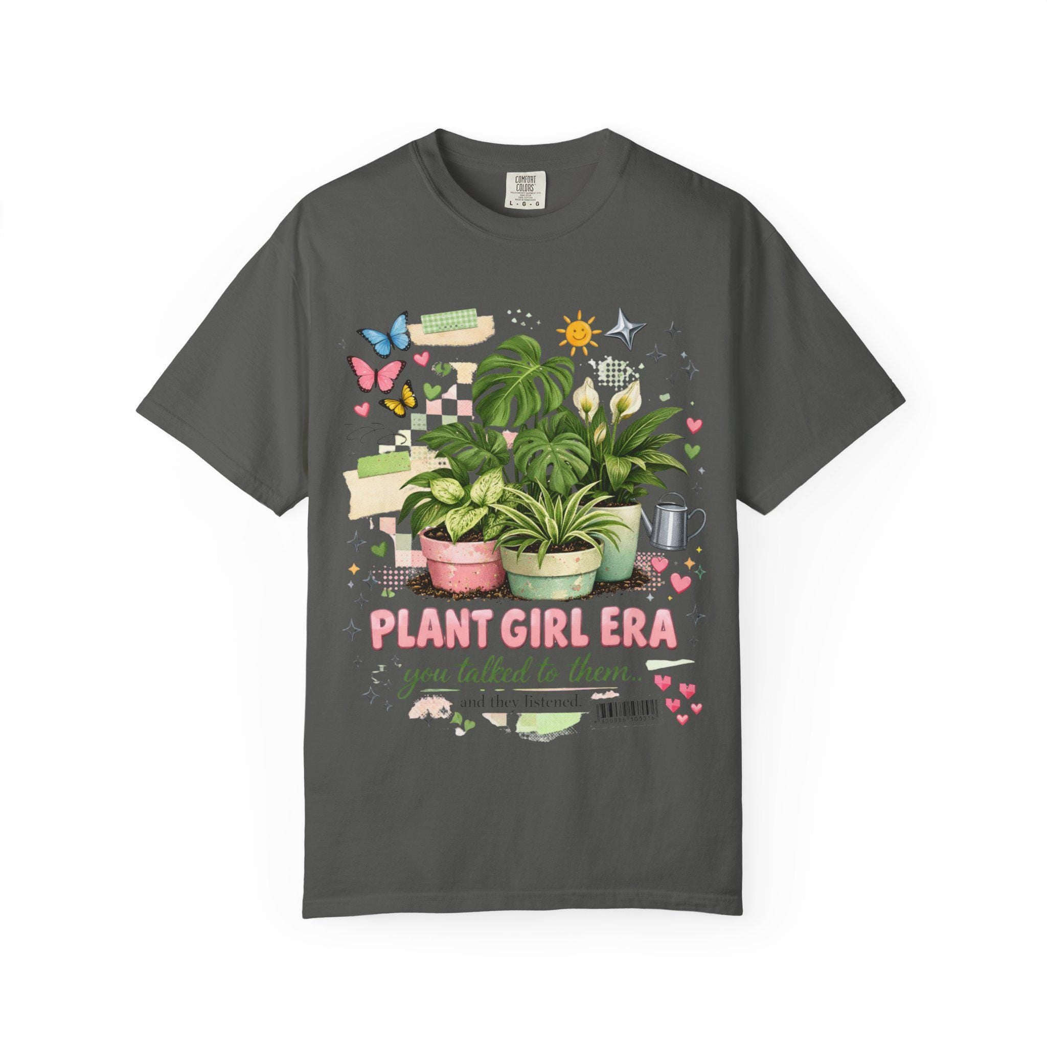 Plant Girl Era T-Shirt | Potted Plants, Monstera, Watering Can, Butterfly Design