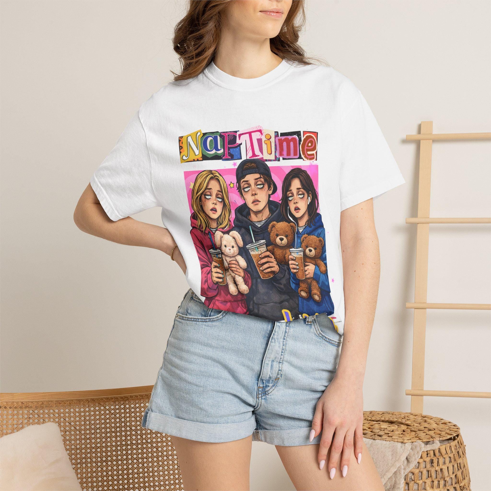 Naptime Is Mandatory T-shirt | Cozy Teddy Trio Illustration