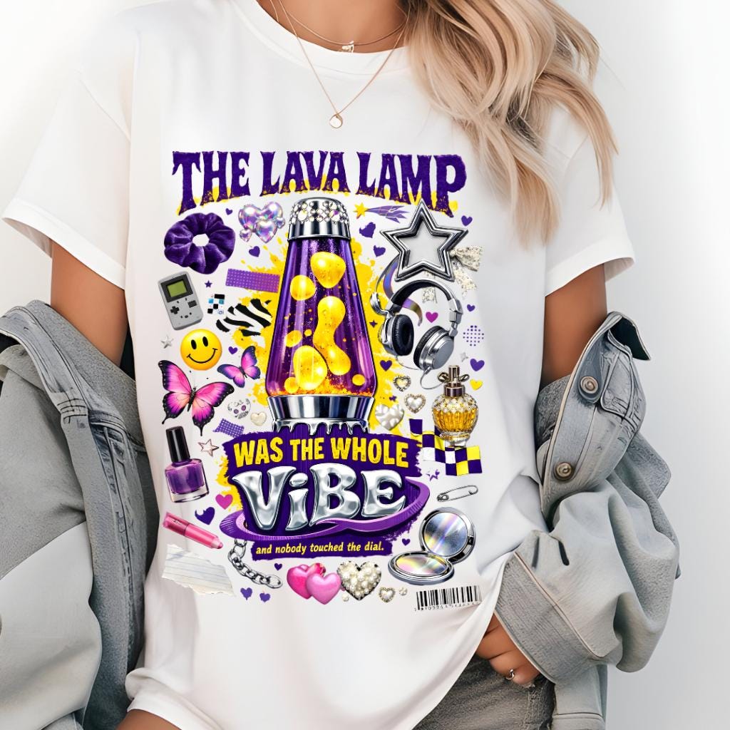Lava Lamp Collage T-Shirt | Retro 90s Vibe Graphic Tee, Psychedelic Nostalgia Festival Groovy Streetwear