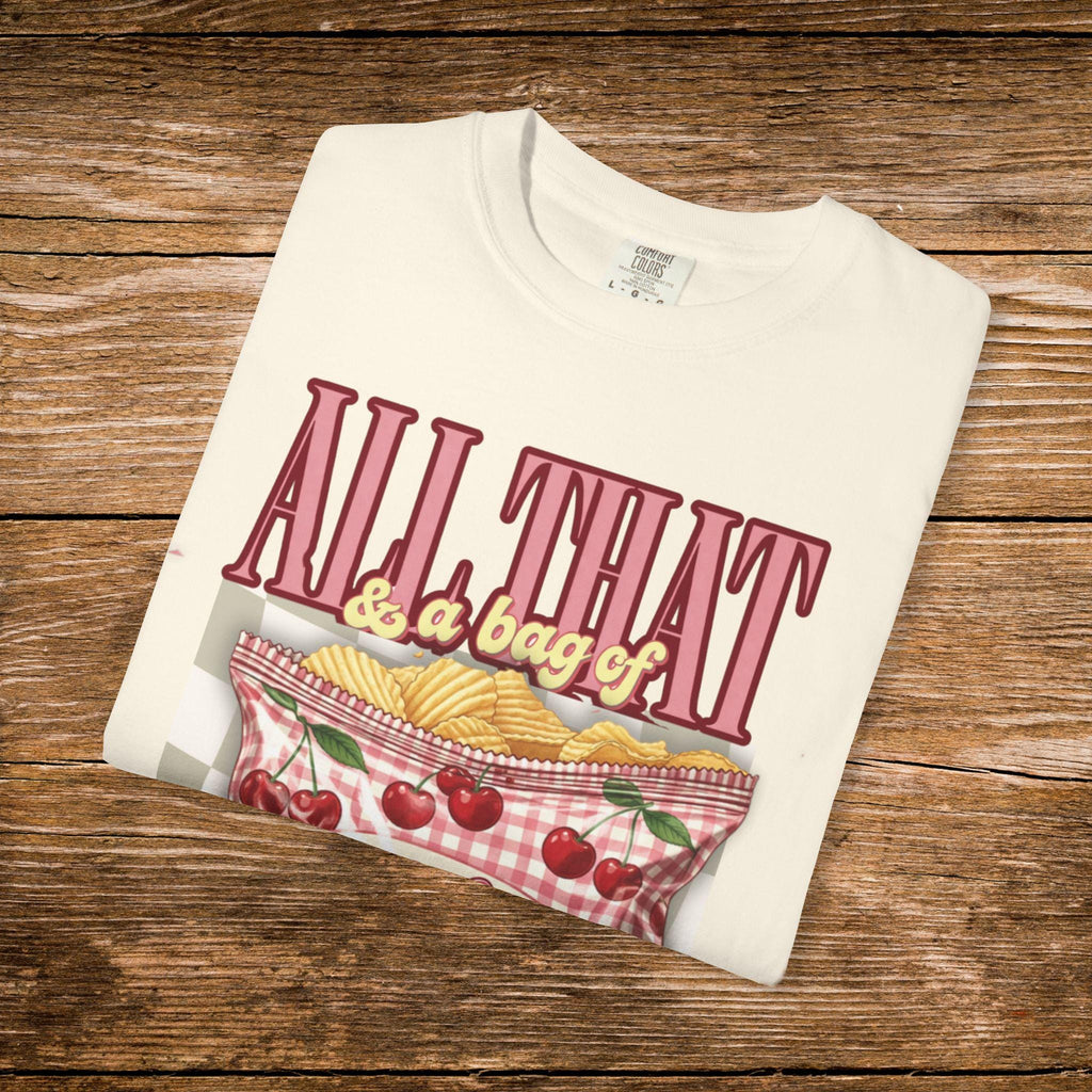 Retro Cherry Chips Graphic Tee: 90s Y2K Comfort Colors Nostalgic Shirt