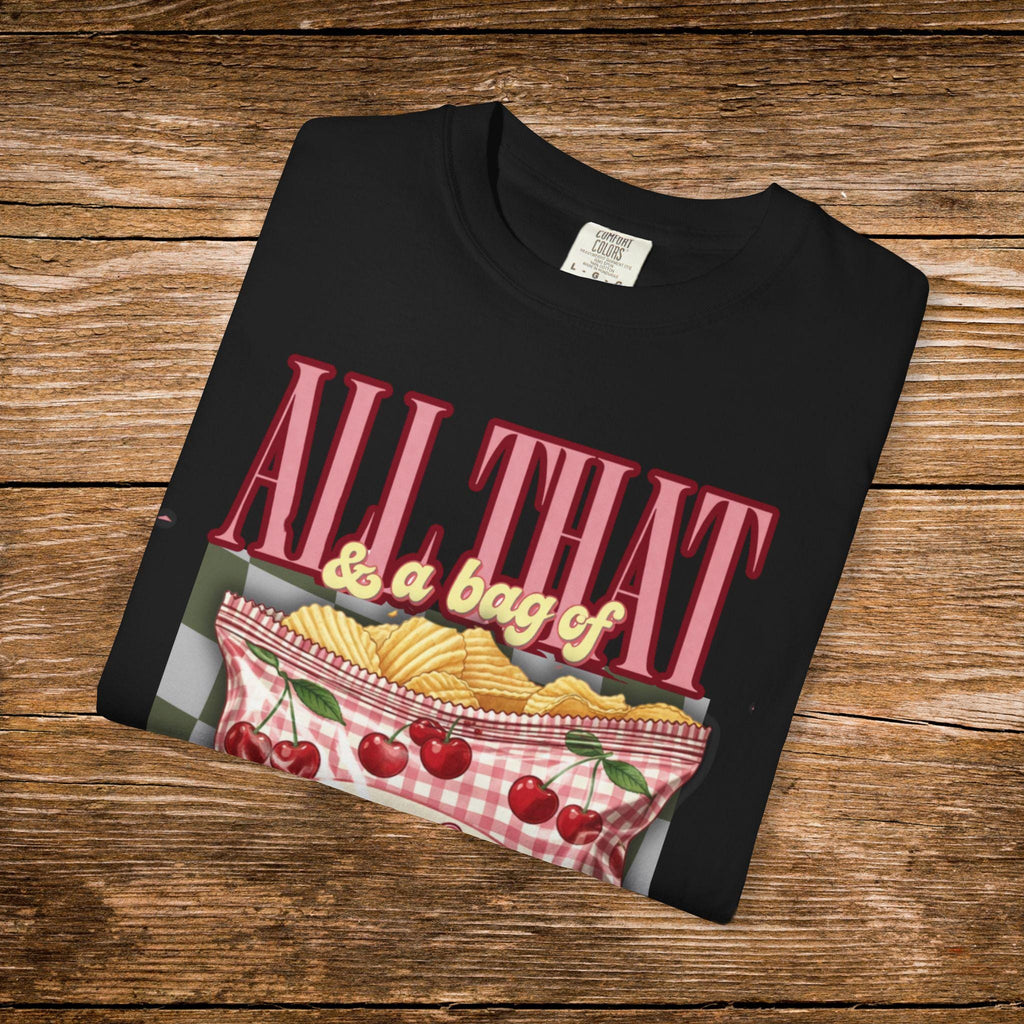 Retro Cherry Chips Graphic Tee: 90s Y2K Comfort Colors Nostalgic Shirt