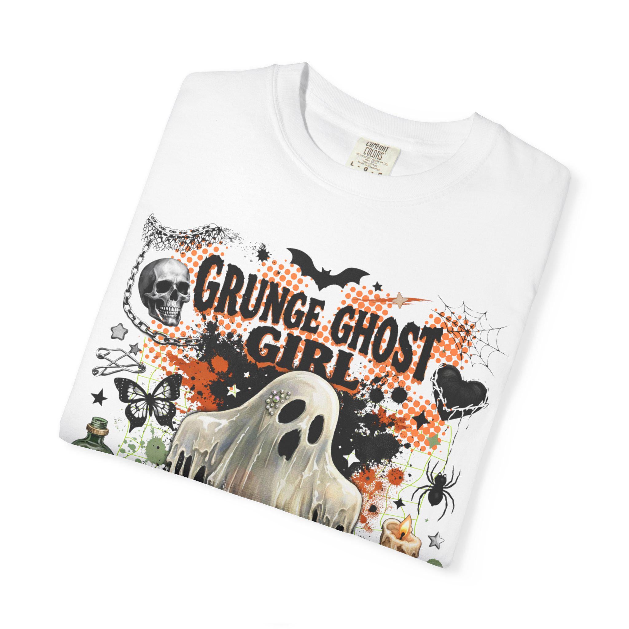 Grunge Ghost Girl Autumn Graphic T-Shirt Halloween Spooky Vintage Style Tee