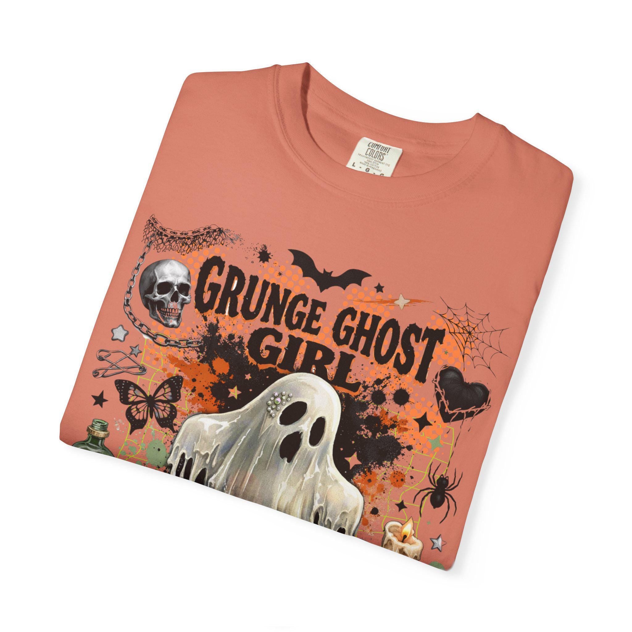 Grunge Ghost Girl Autumn Graphic T-Shirt Halloween Spooky Vintage Style Tee