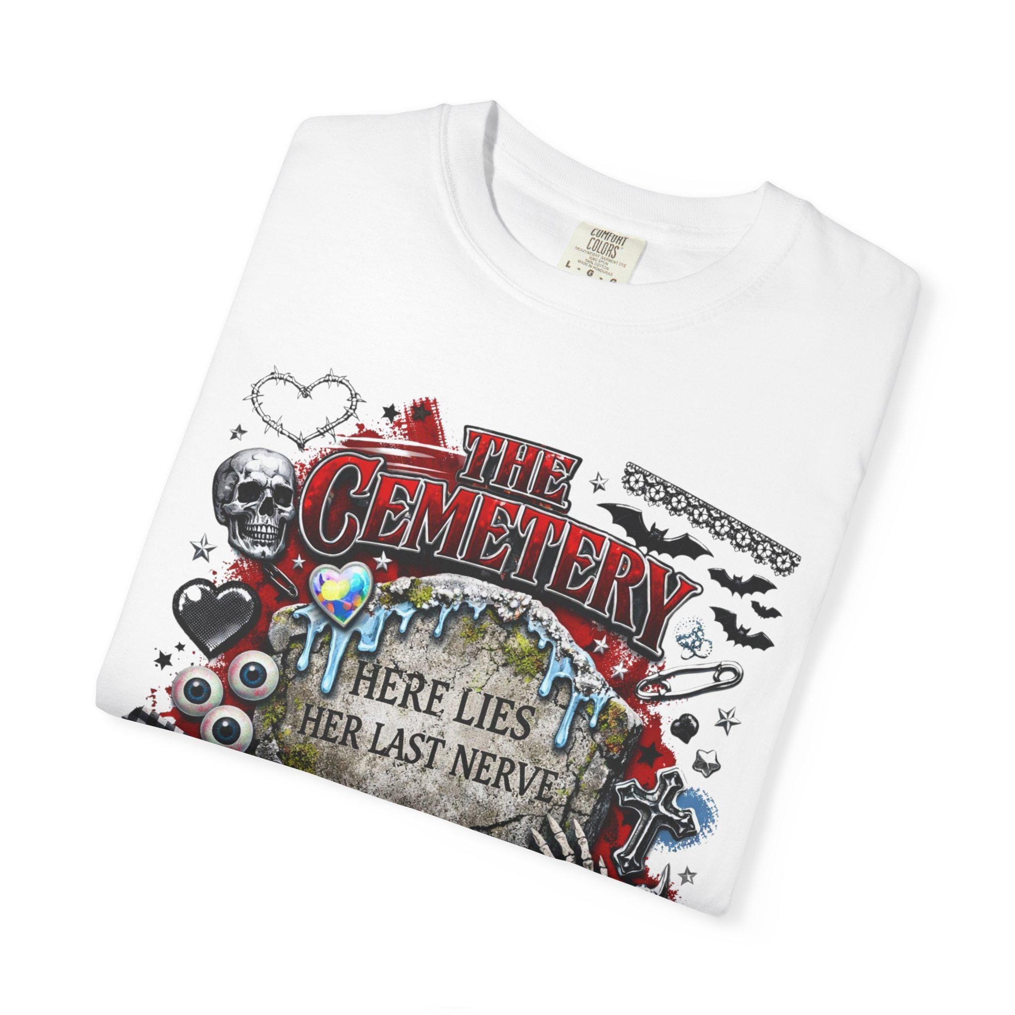 Gothic Cemetery Skull Graphic Tee | Horror Halloween Unisex Shirt