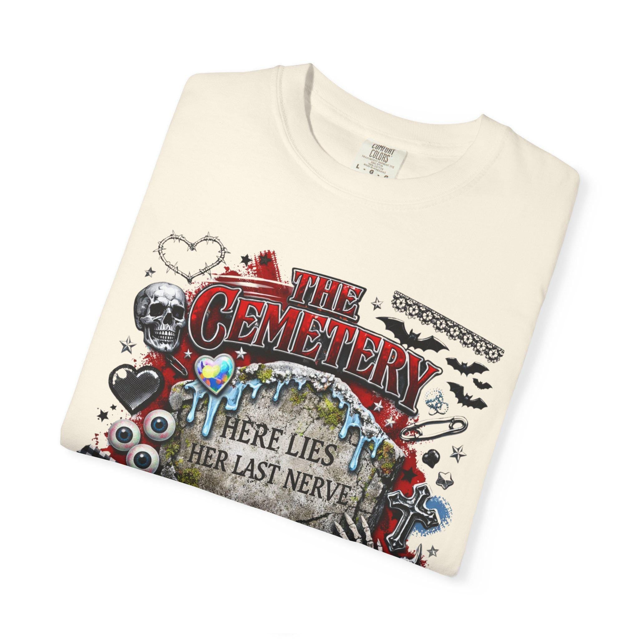 Gothic Cemetery Skull Graphic Tee | Horror Halloween Unisex Shirt