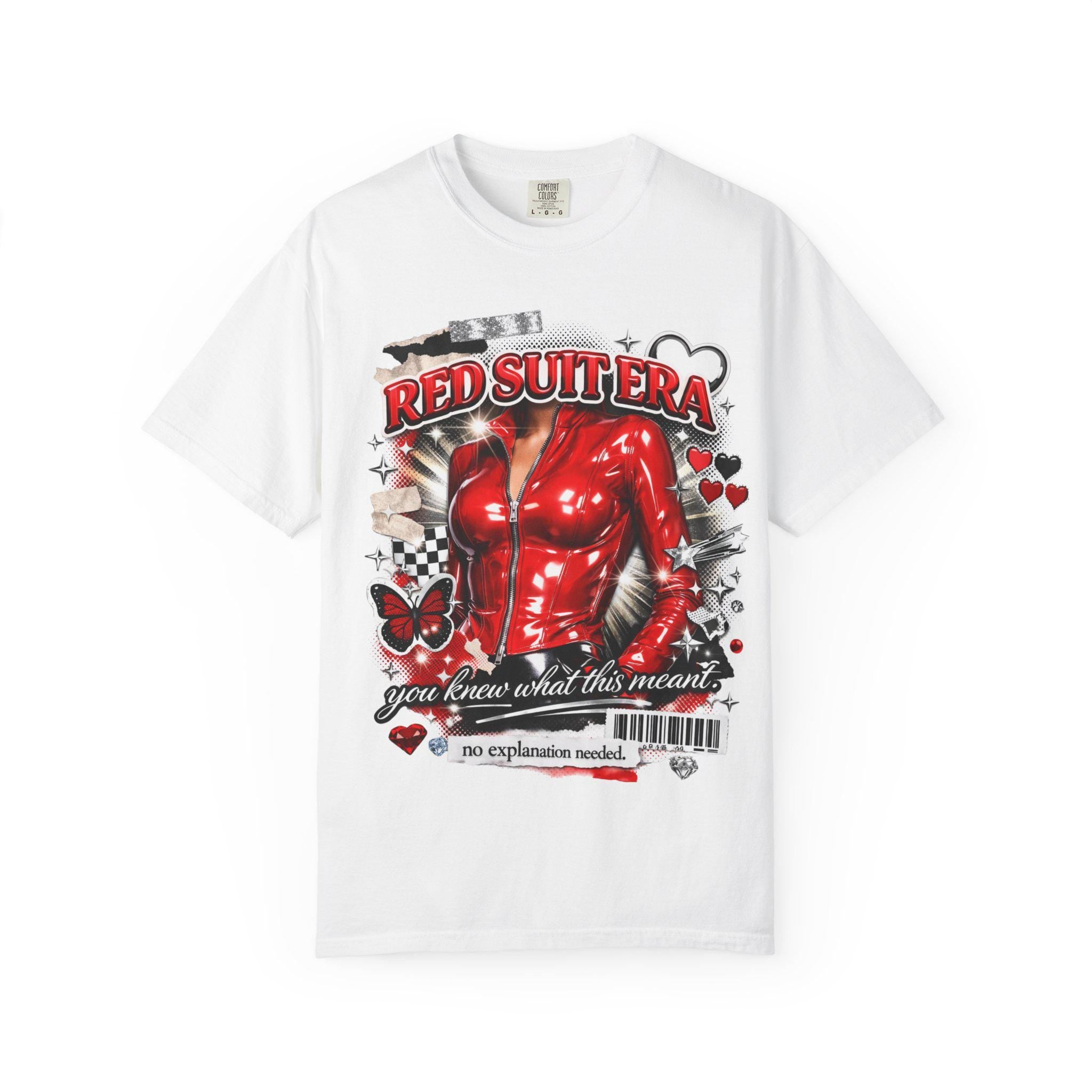 Red Suit Era Shirt, Y2K Aesthetic Tee, Baddie Graphic Tee, Viral Outfit Shirt, 2000s Fashion Top, Trendy Streetwear Tee