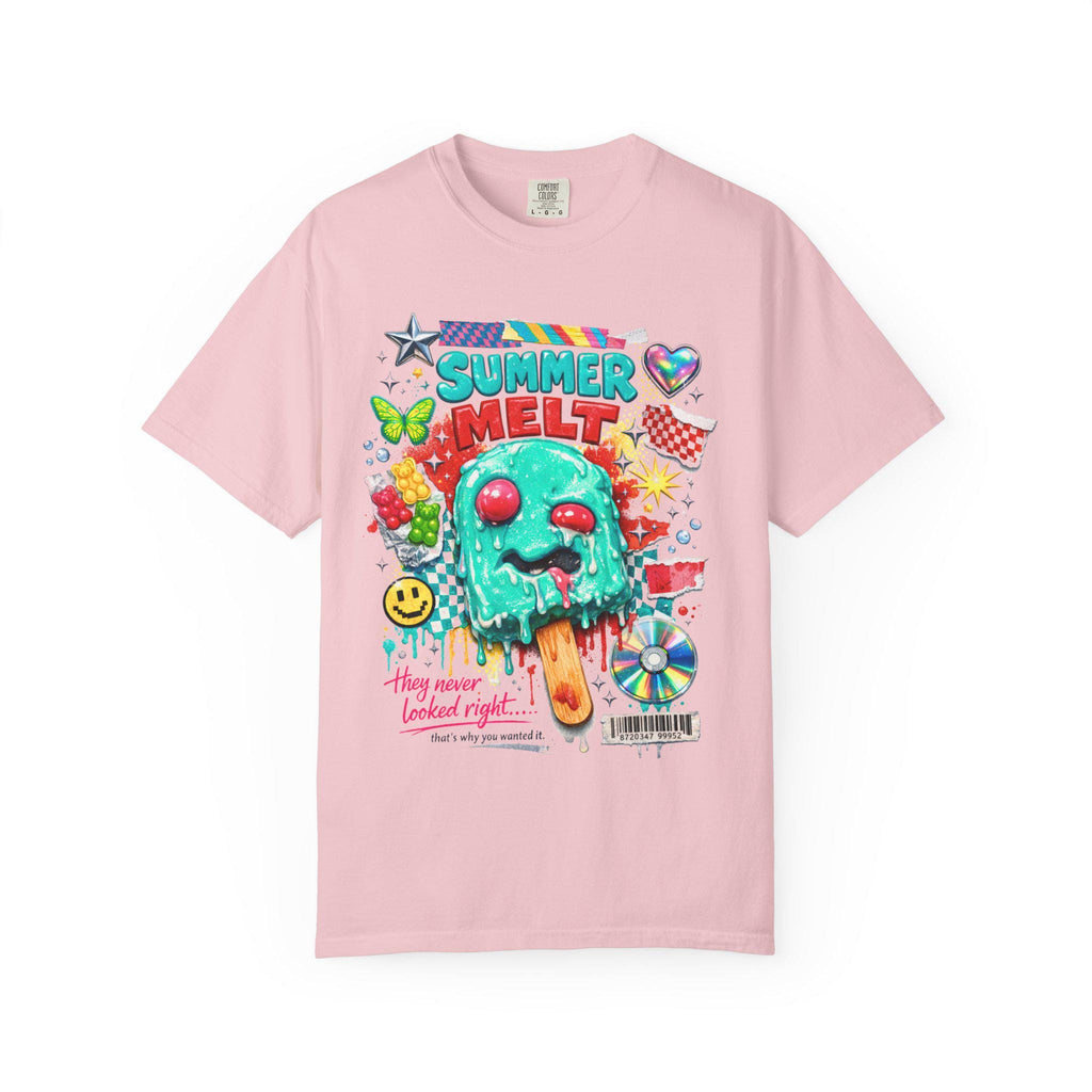 Summer Melt Popsicle Illustration T-Shirt | Colorful Retro Candy Graphic