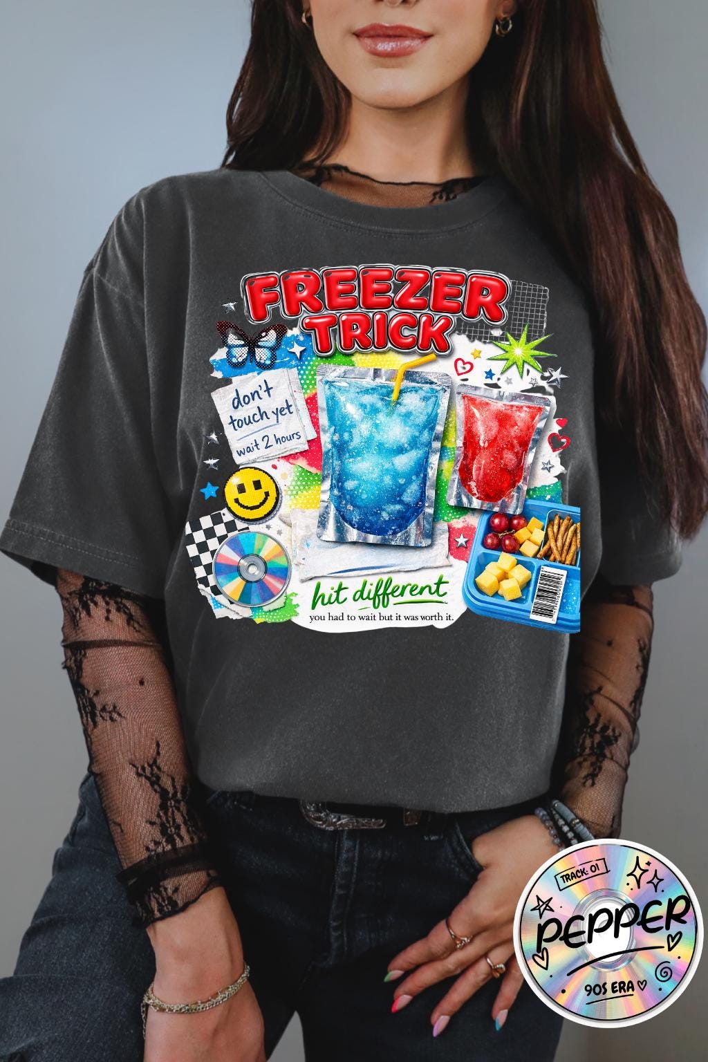 Freezer Trick Popsicle Illustration T-shirt | Retro Snack Graphic Tee