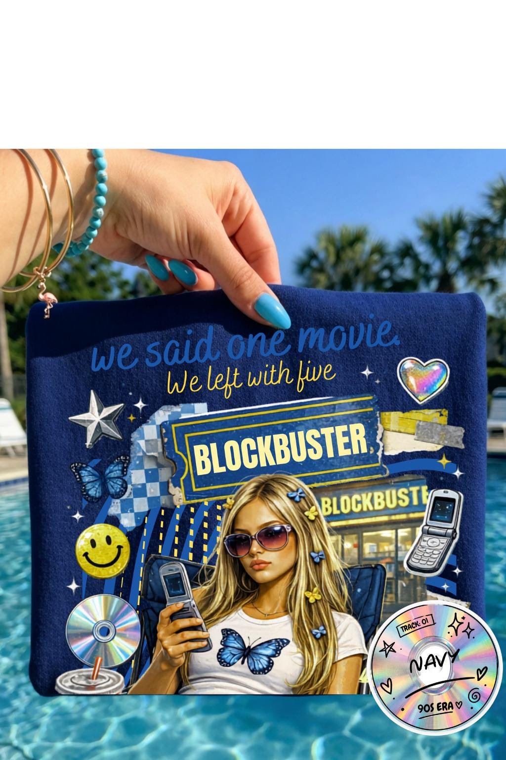 I Live Here Now Retro Movie Collage T-Shirt | Vintage Blockbuster Night Girl Graphic Tee