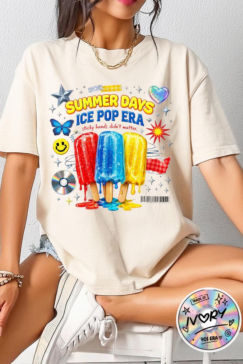 Summer Days Ice Pop Graphic T-Shirt | Popsicle Retro Pop Art