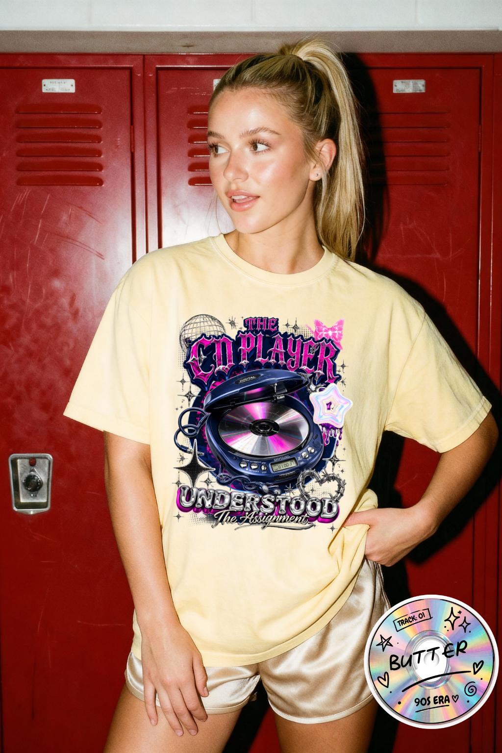 DJ Player Graphic T-Shirt | Retro Speaker, Headphones, Neon Pink Purple