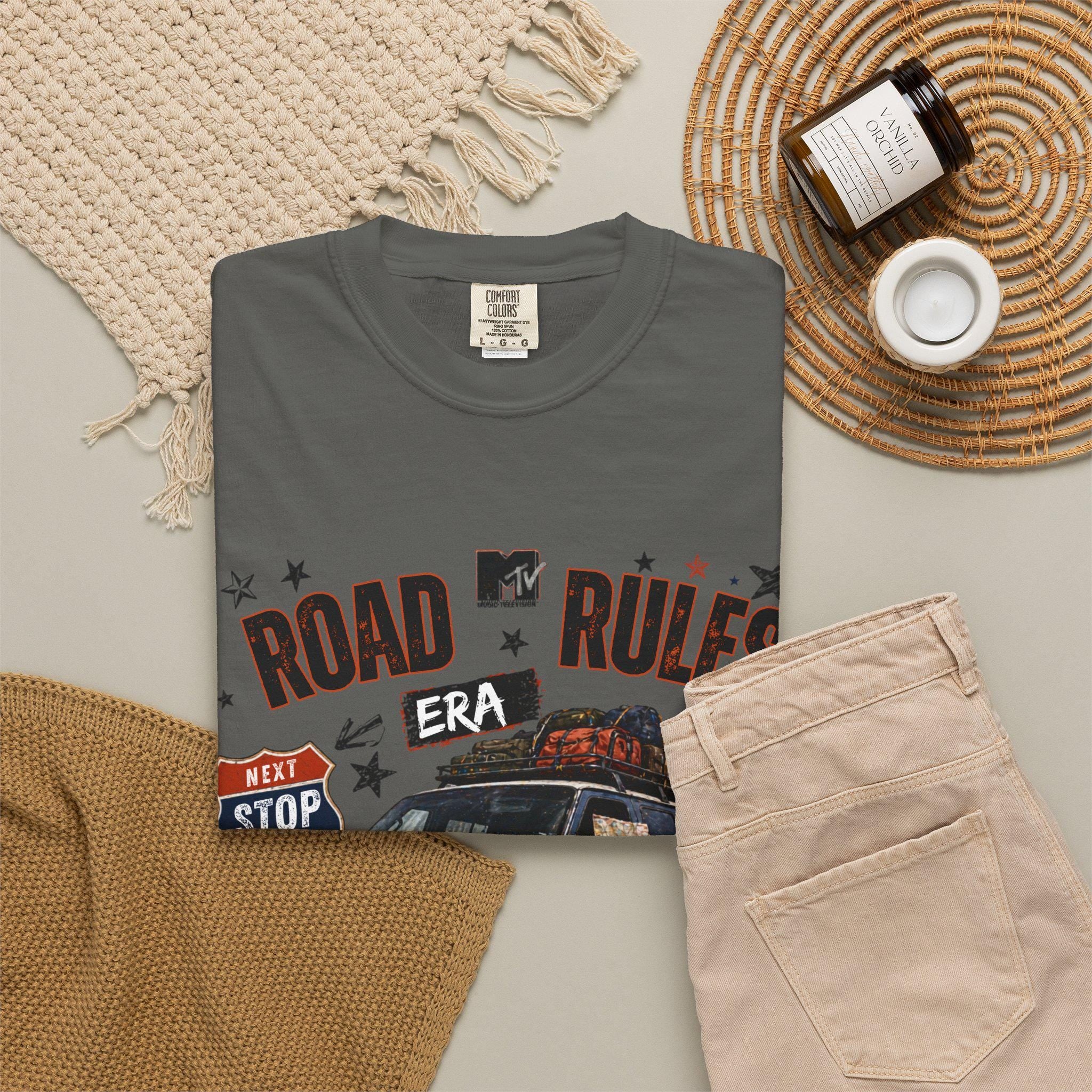 Road Rules Van Illustration T-Shirt | Retro Road Trip Graphic Tee