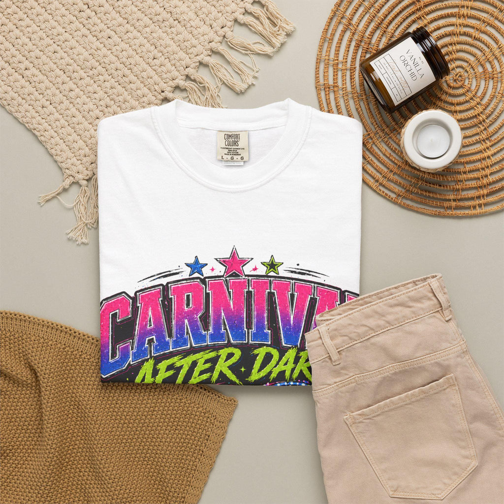Carnival After Dark Shirt, Y2K Neon Fair Graphic Tee, Night Carnival Aesthetic, Retro Festival Shirt, Good Nights Bad Decisions Tee