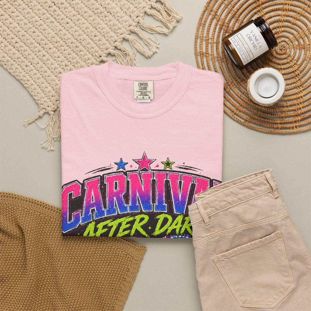 Carnival After Dark Shirt, Y2K Neon Fair Graphic Tee, Night Carnival Aesthetic, Retro Festival Shirt, Good Nights Bad Decisions Tee