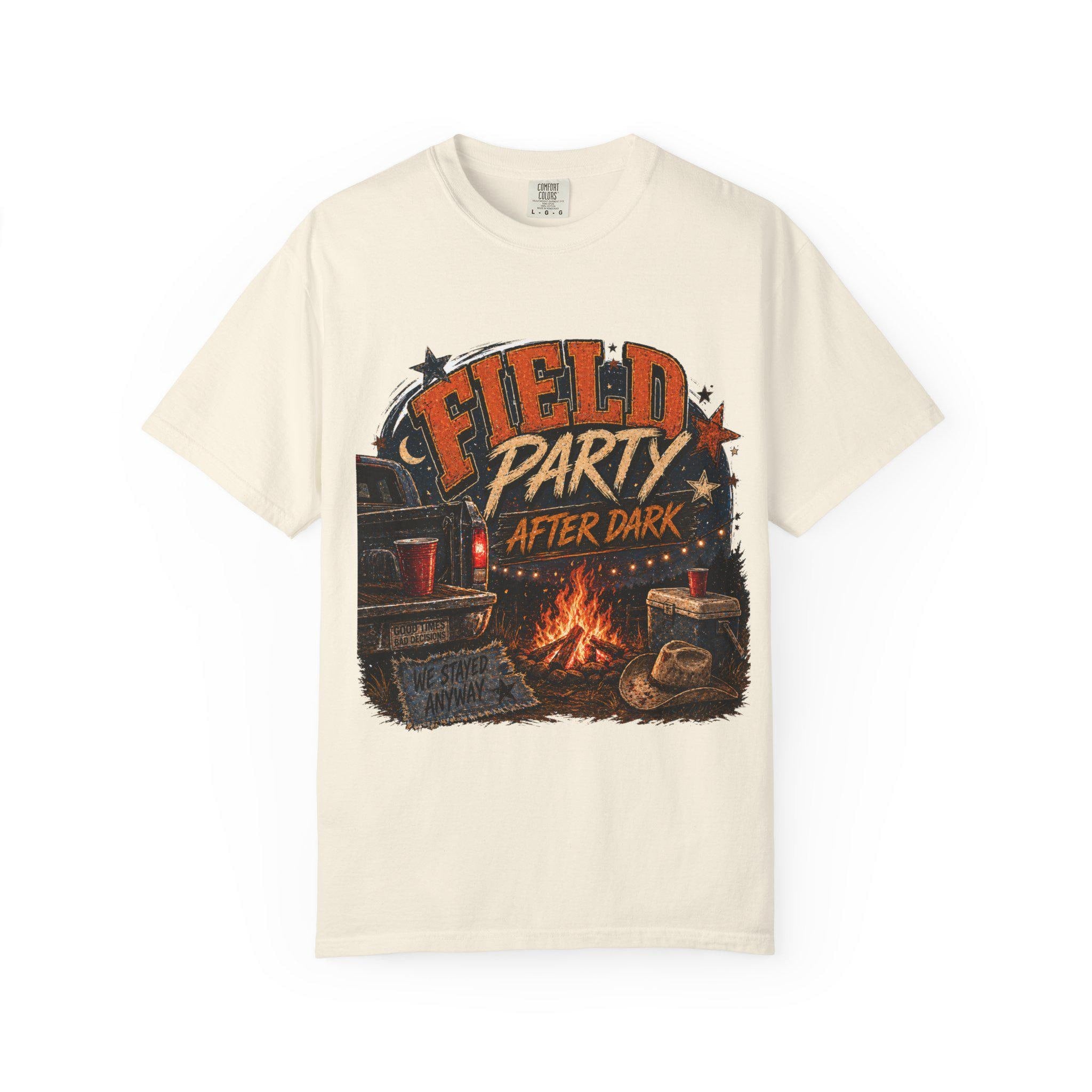 Field Party After Dark Shirt, Country Bonfire Graphic Tee, Western Summer Night Shirt