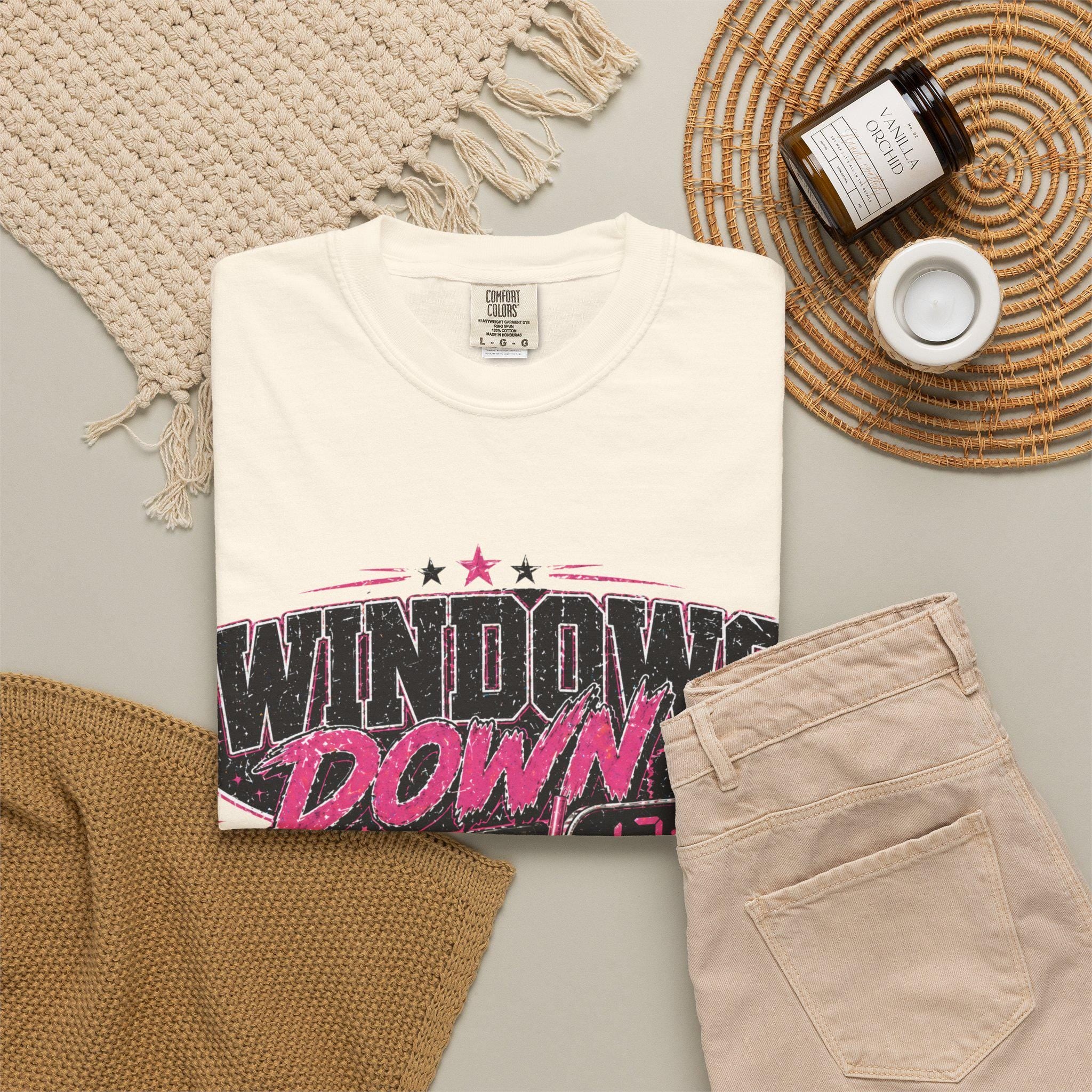 Windows Down cassette radio graphic T-shirt | retro 90s car vibe