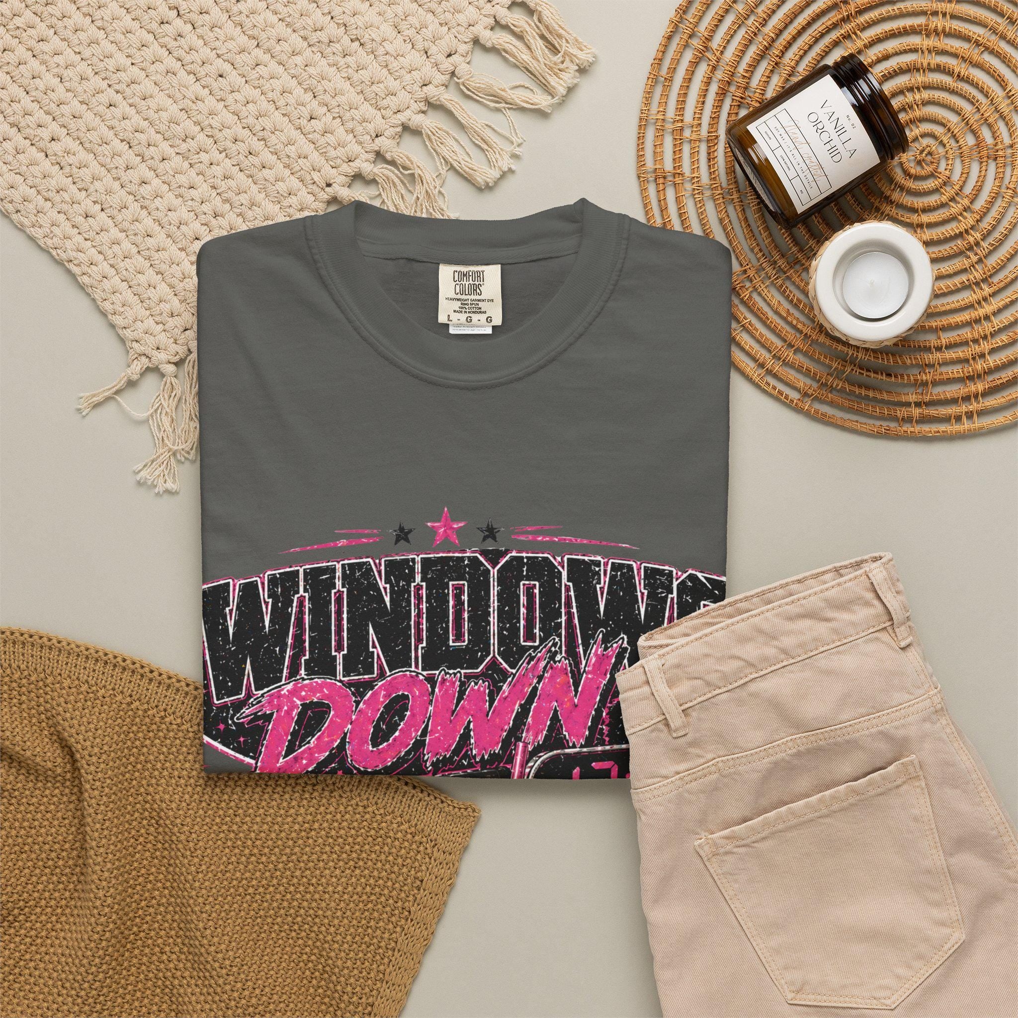 Windows Down cassette radio graphic T-shirt | retro 90s car vibe