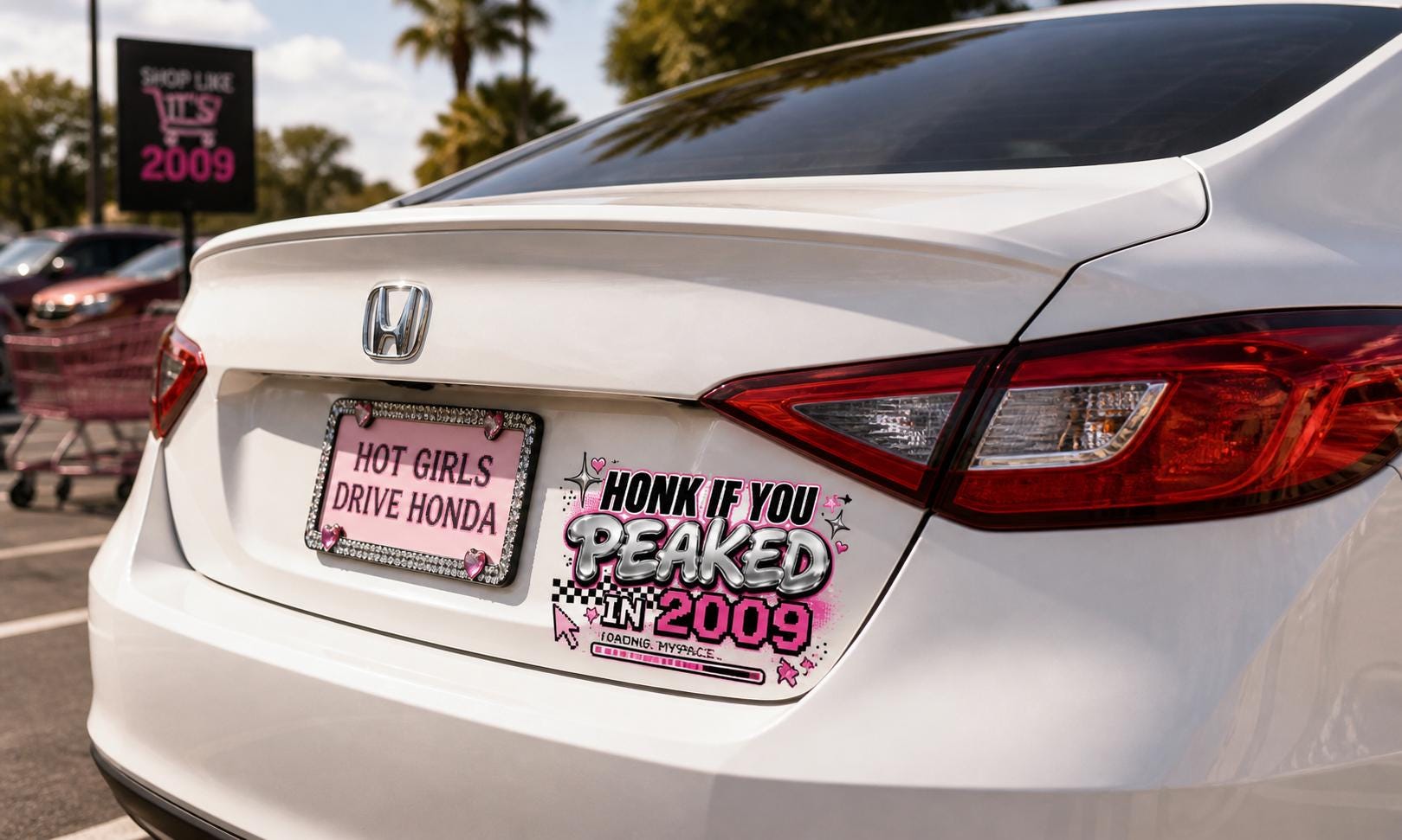 Honk If You Peaked in 2009 Car Magnet | Y2K Retro Graphic(personalized year)