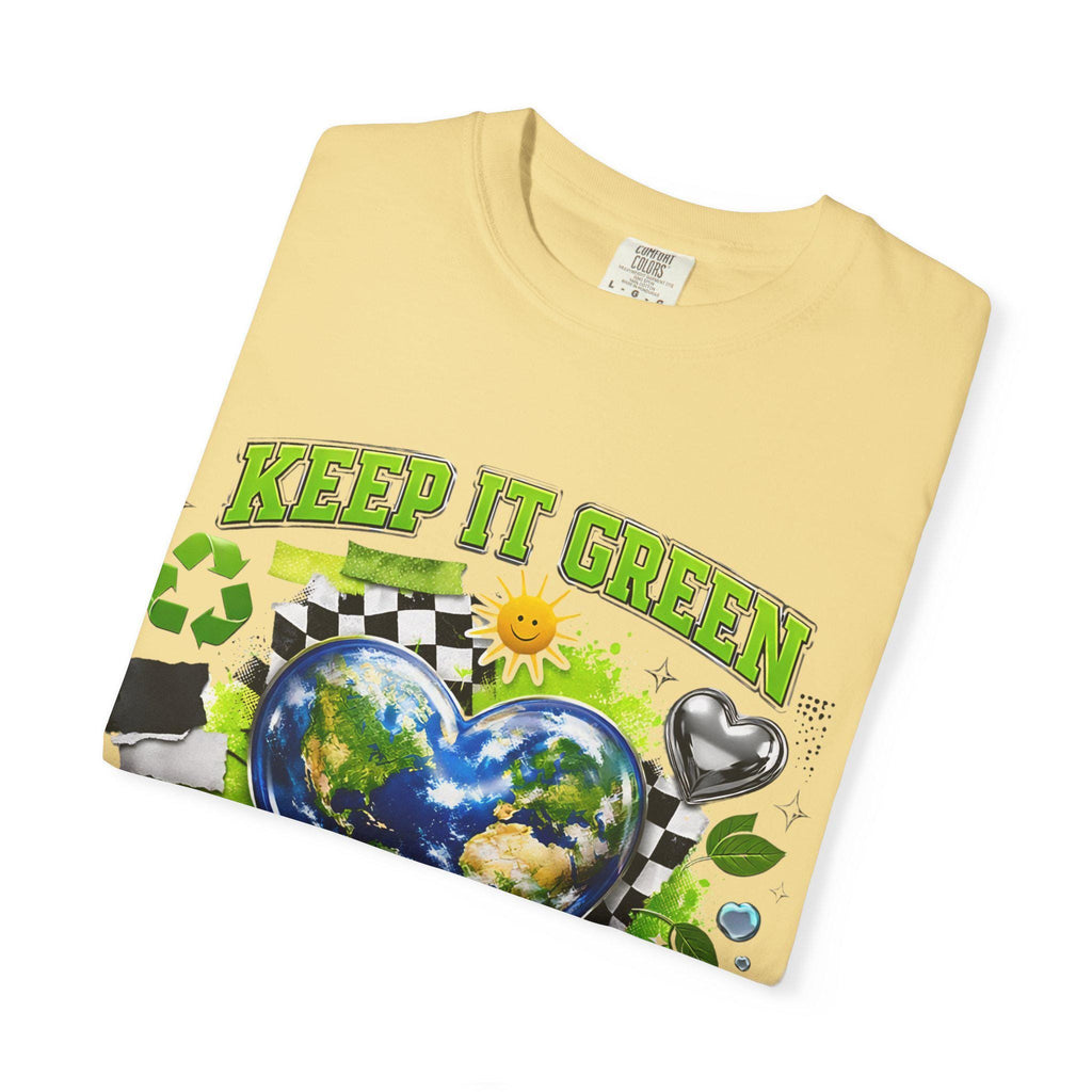Keep It Green Earth Heart T-Shirt: Eco-Friendly Planet Lover Graphic Tee