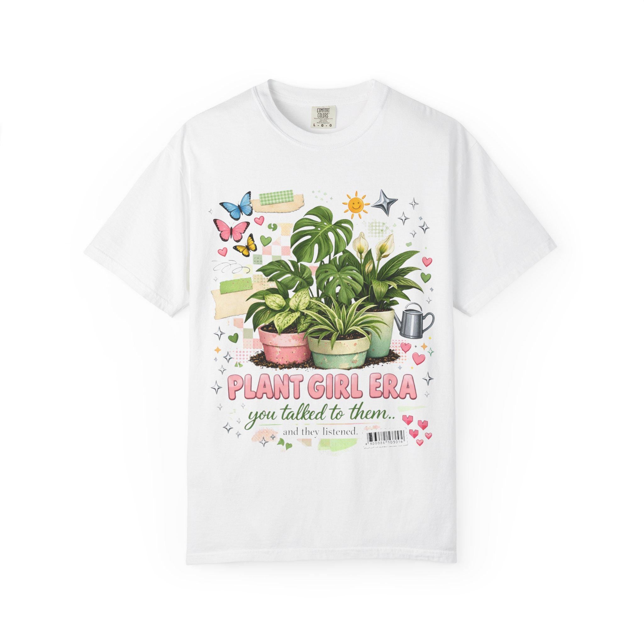 Plant Girl Era T-Shirt | Potted Plants, Monstera, Watering Can, Butterfly Design
