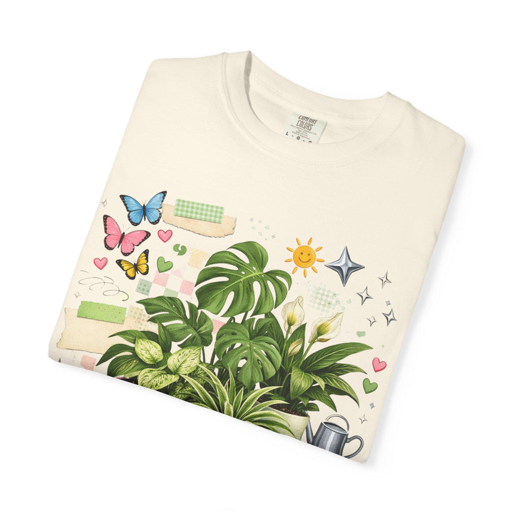 Plant Girl Era T-Shirt | Potted Plants, Monstera, Watering Can, Butterfly Design